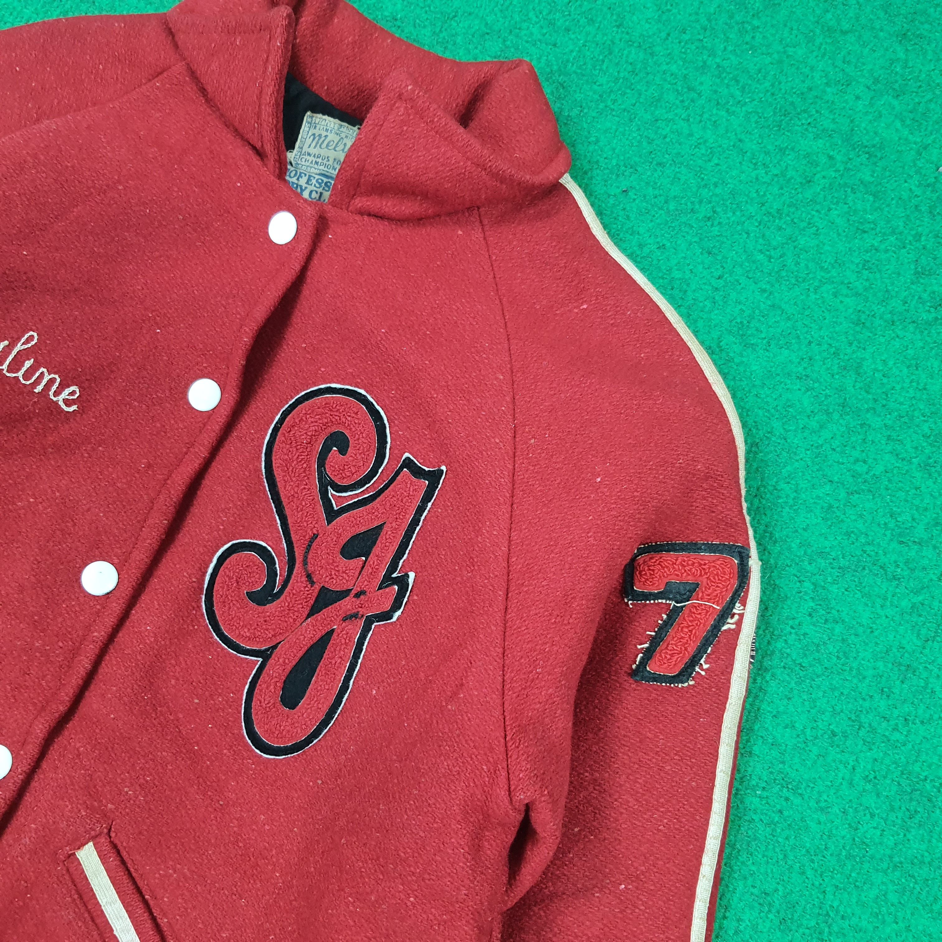 Vintage Vintage 70s Melville Letterman Jacket Red Wool Jacket C304N8 Size US S / EU 44-46 / 1 - 6 Thumbnail