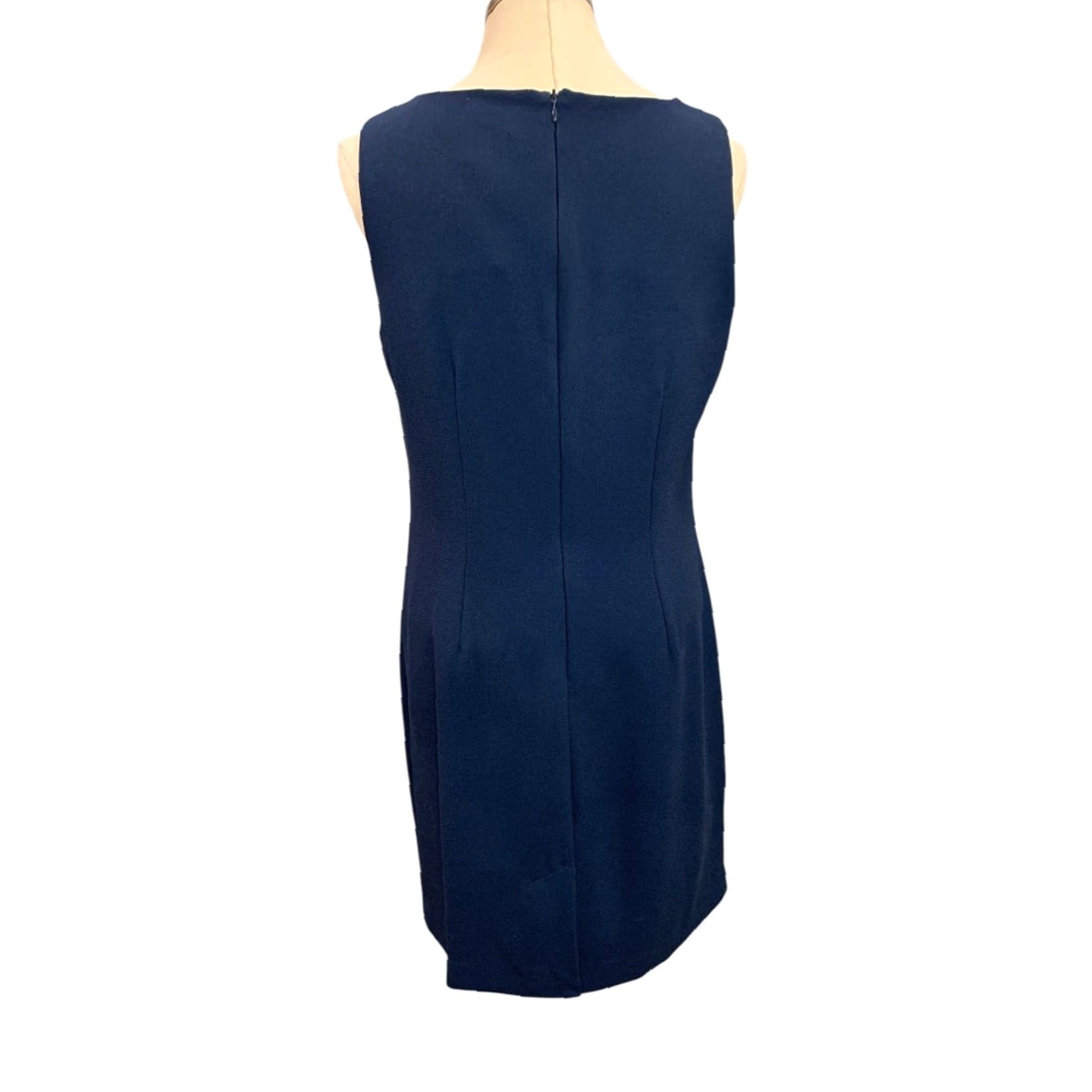 Vintage VINTAGE Karen Scott Womens Dress Sheath Midi 1990s Navy Blue Size 10 Women Mens? Size L / US 10 / IT 46 - 5 Thumbnail