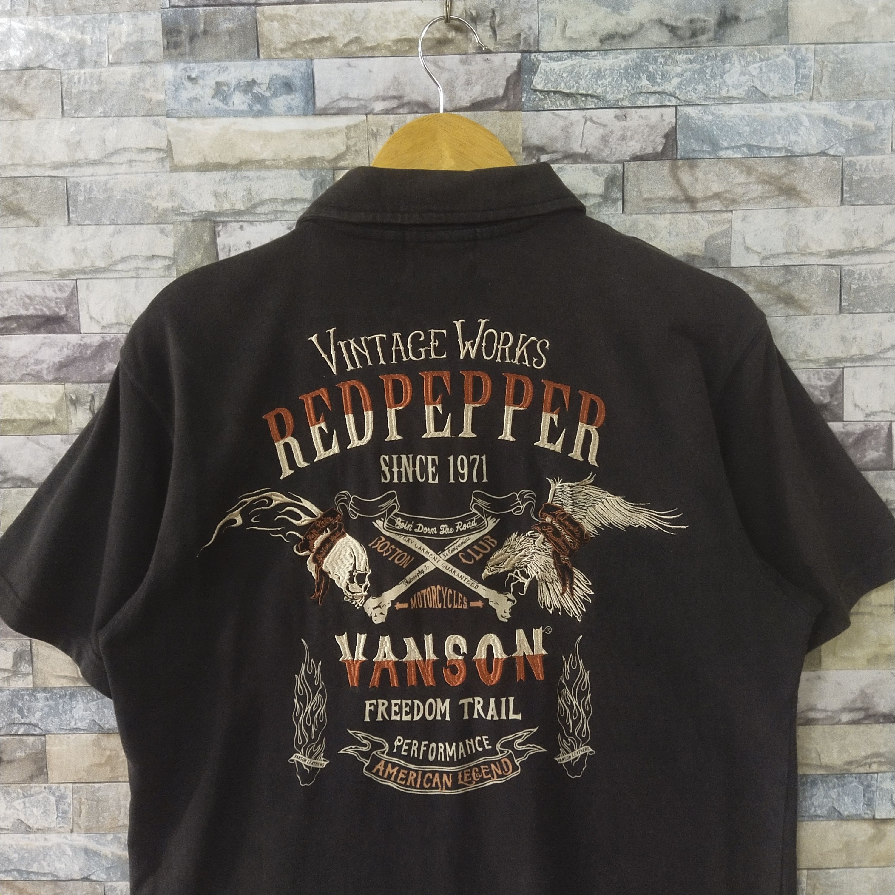 Hysteric Glamour Vintage Works Red Pepper Vanson Embroidery Polo Size US L / EU 52-54 / 3 - 5 Thumbnail