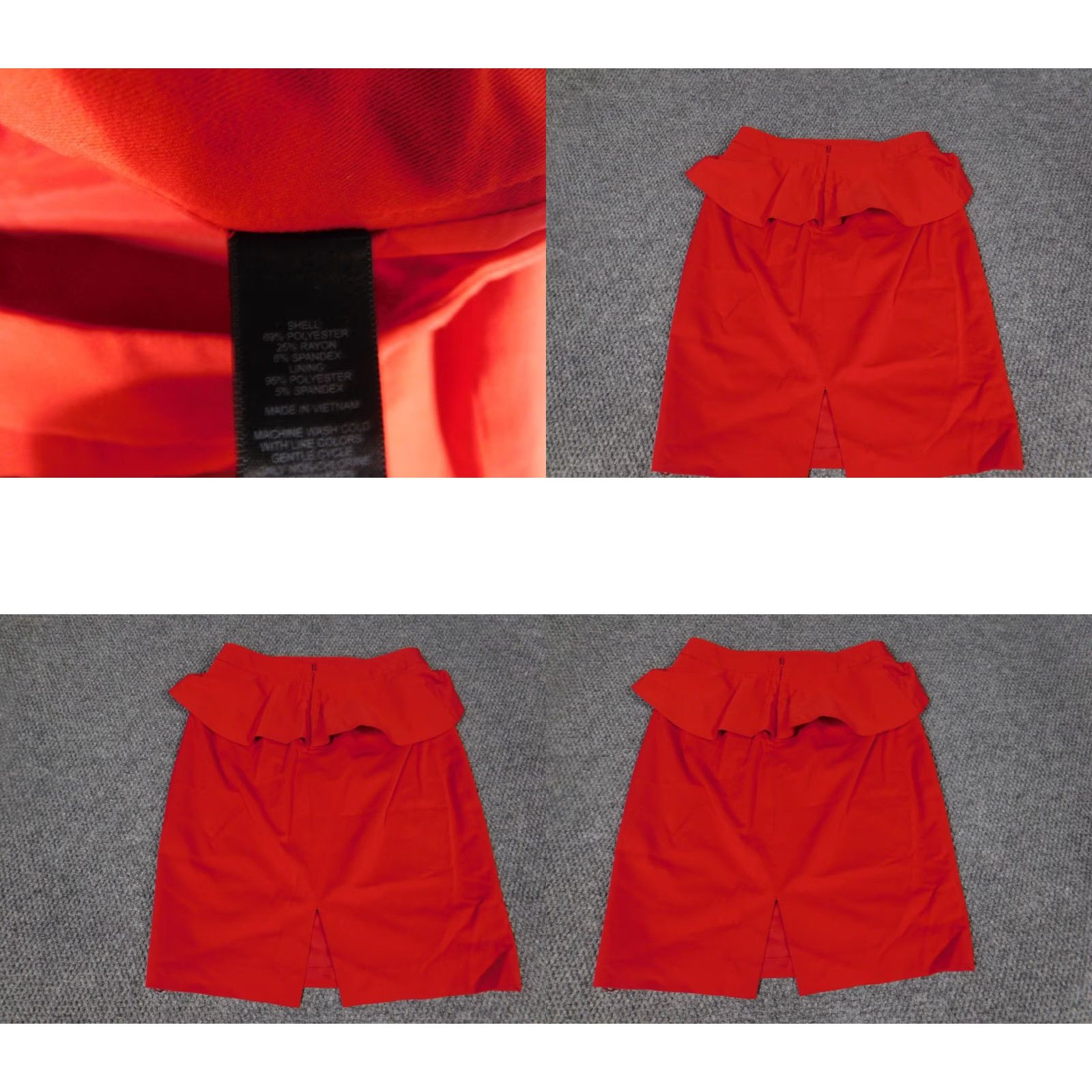 Express Express Skirt Womens 4 Red A-Line Zip Knee Length Knit Casual Vintage No Size 27" / US 4 / IT 40 - 8 Thumbnail