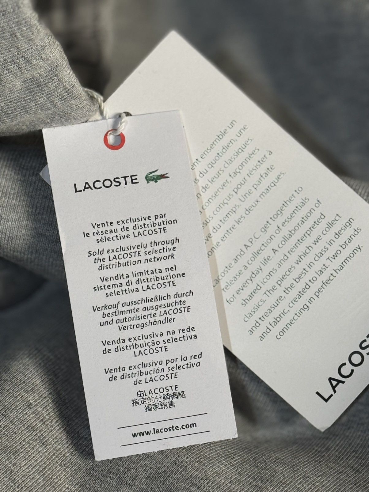 Lacoste NEW APC PARIS X LACOSTE SWEATPANTS GRAY XL DRAWSTRING Size US 36 / EU 52 - 5 Thumbnail
