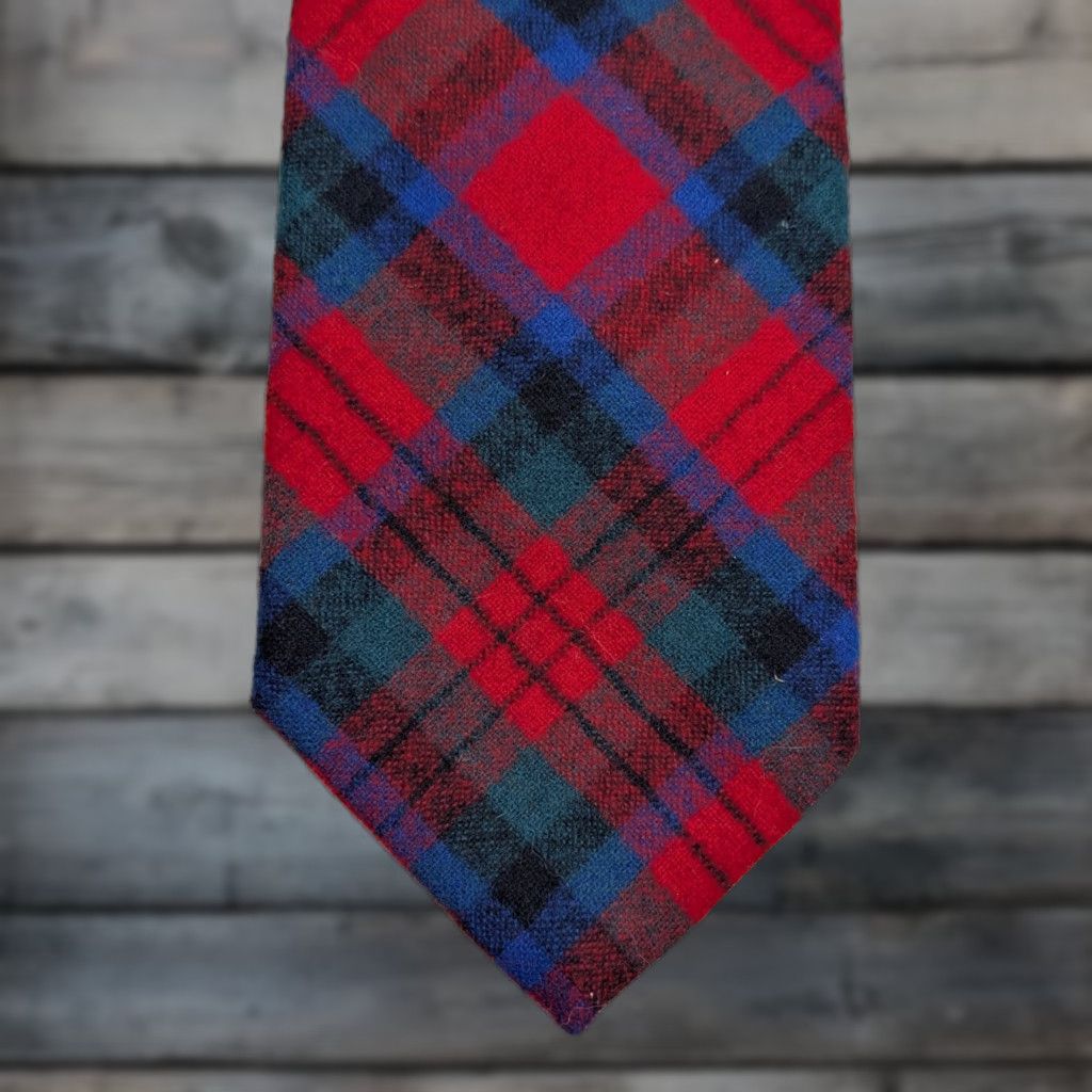 Pendleton VINTAGE Pendleton Tie Plaid Tartan 100% Wool Made In USA Red Green Blue Men One Size Short Adjustable Wool Tie Size ONE SIZE - 1 Thumbnail