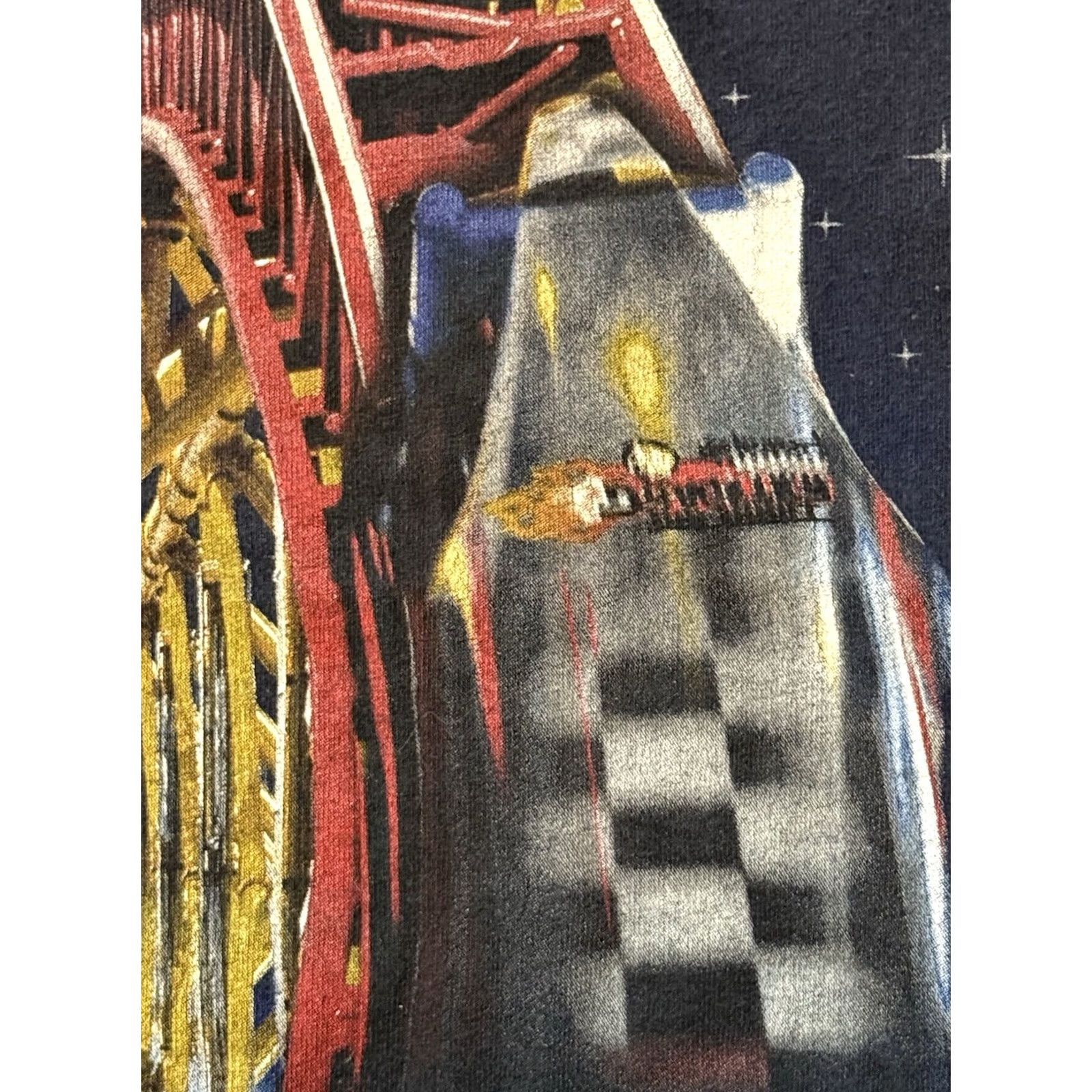Gildan VINTAGE Top Thrill Dragster Shirt Unisex Adults M Blue Gildan Size US M / EU 48-50 / 2 - 4 Thumbnail