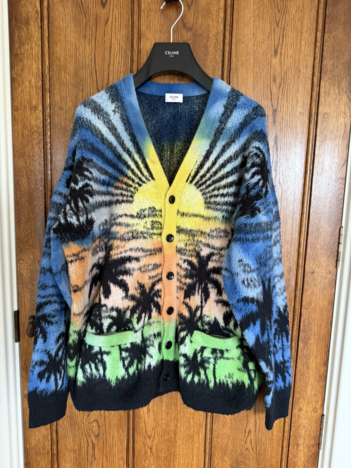 celine 23ss カーディガン Celine $2.3k SS23 Celine 1 of 1 sample jaquard sunset cardigan