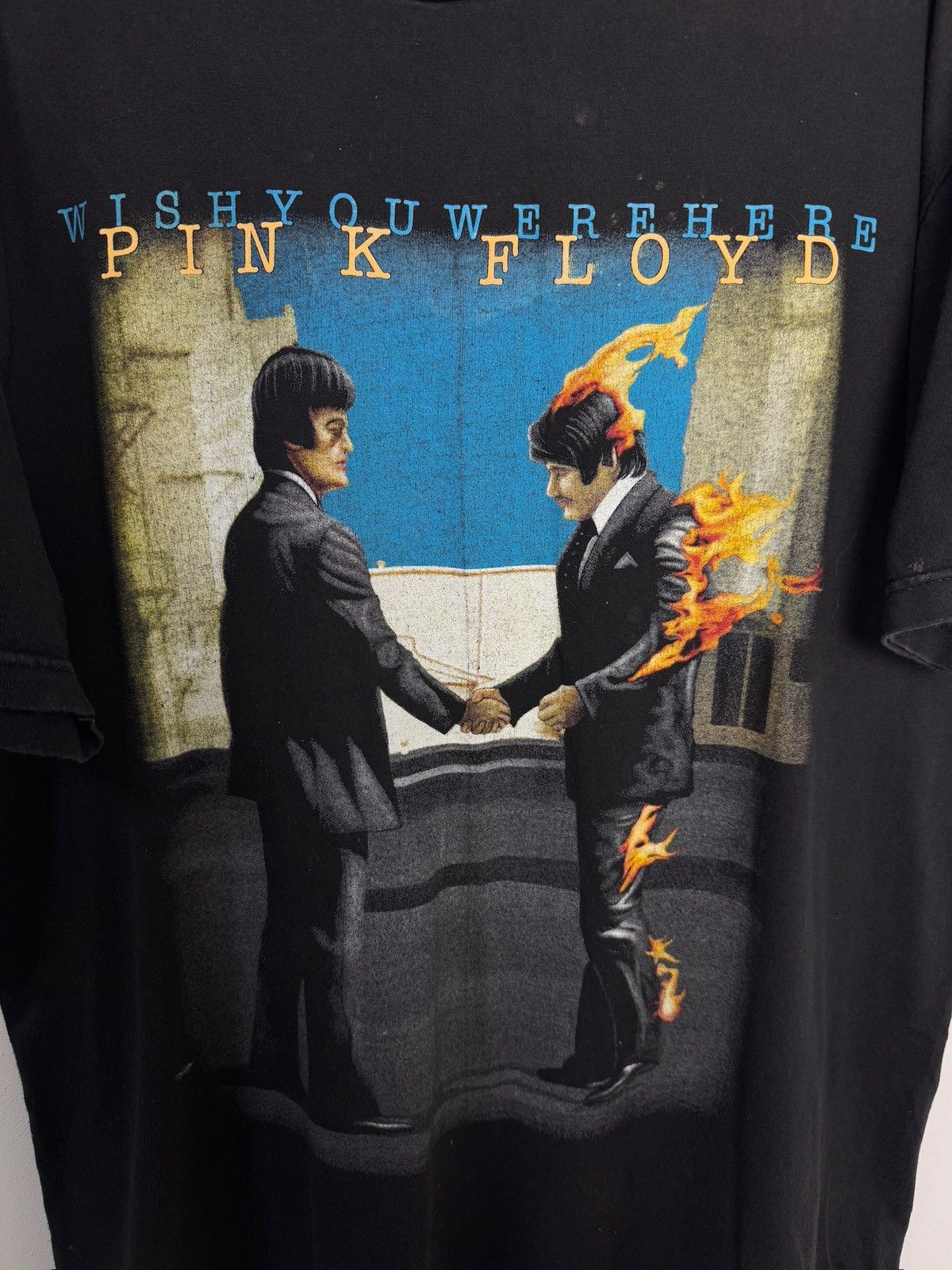Band Tees × Pink Floyd × Vintage Pink Floyd Wish You Were Here Rock Band T-Shirt Size US XL / EU 56 / 4 - 3 Thumbnail