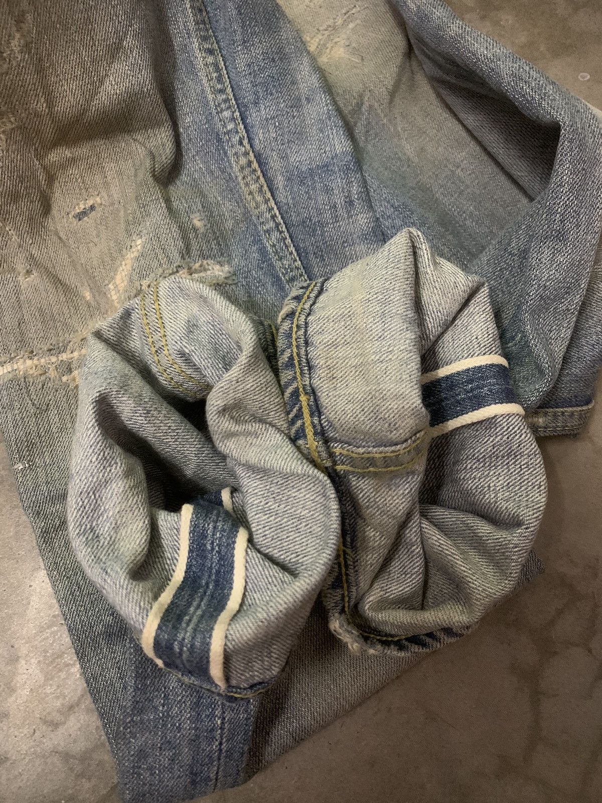 Ego Tripping × Japanese Brand × Vintage Ego Tripping Selvedge Flare Denim Jeans Size US 32 / EU 48 - 14 Thumbnail