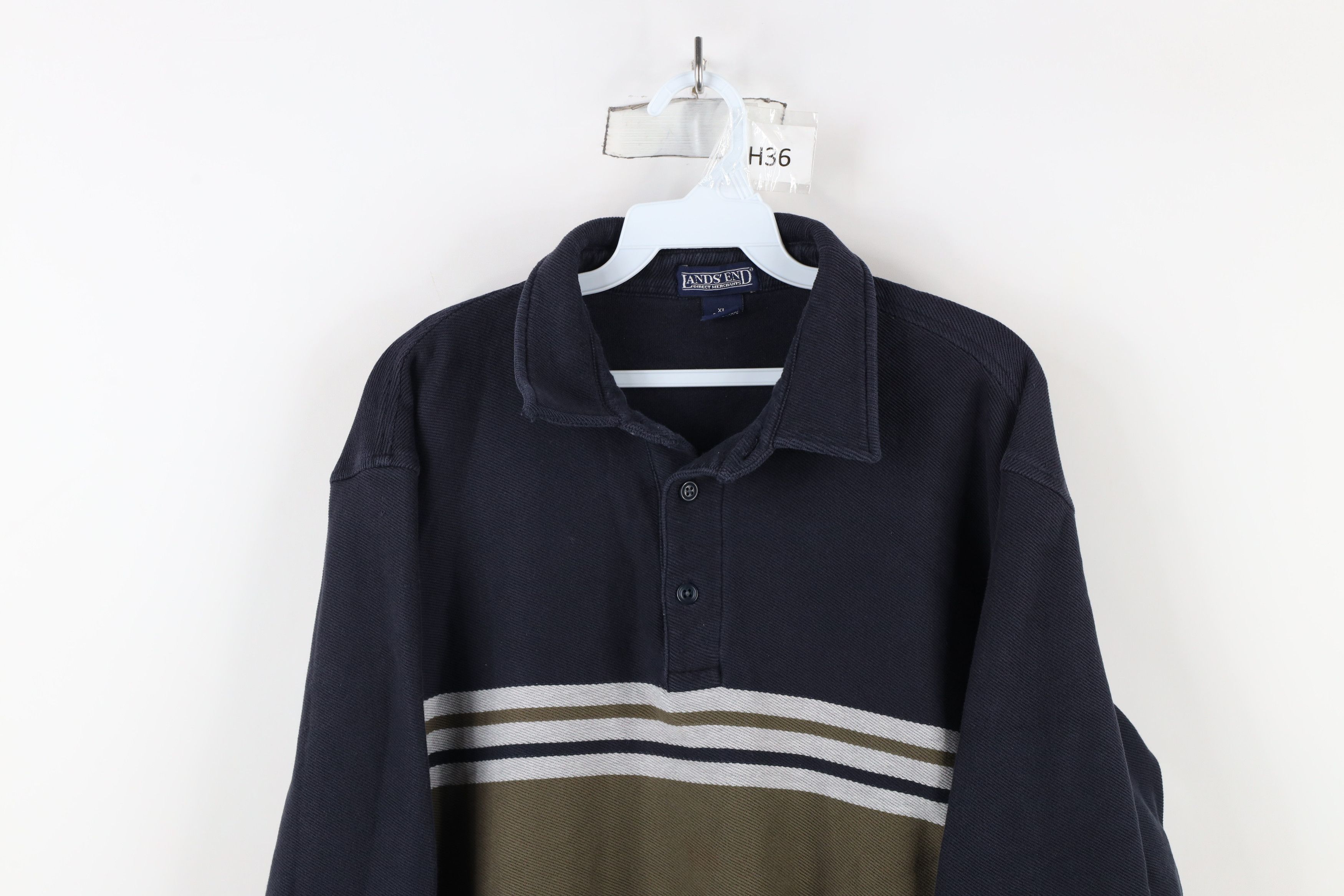 Lands' End × Vintage Vintage 90s Lands End Heavyweight Long Sleeve Collared Polo Size US XL / EU 56 / 4 - 2 Thumbnail