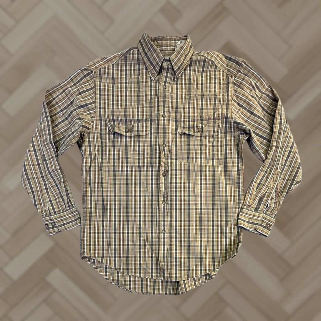 Gap Gap Shirt Mens Small Beige Plaid Long Sleeve Button Front Pockets Casual Size US S / EU 44-46 / 1 - 1 Thumbnail