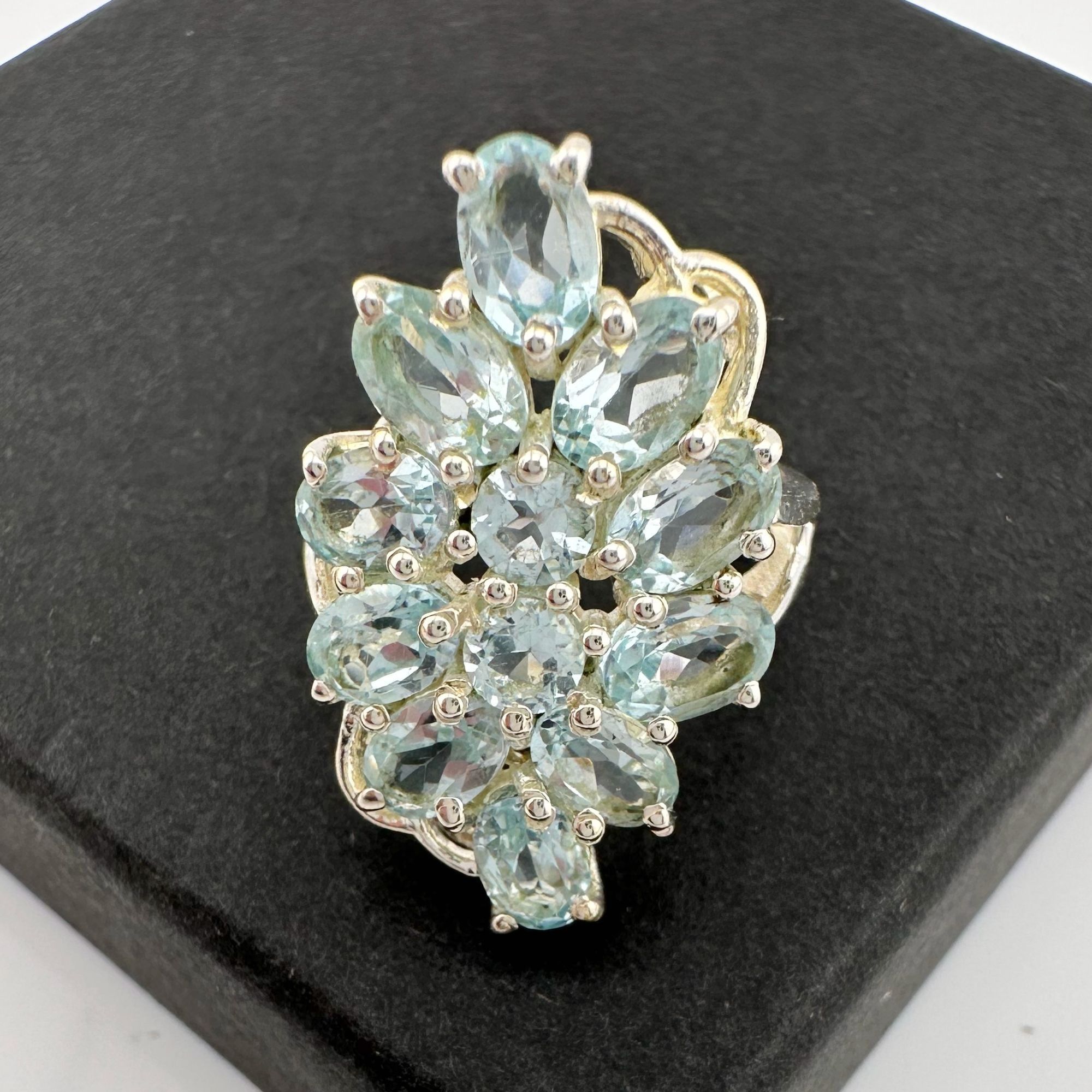 Other Stunning 5.78 ct Blue Topaz Shimmering Waterfall Ring Sz 6.5 Size ONE SIZE - 14 Thumbnail