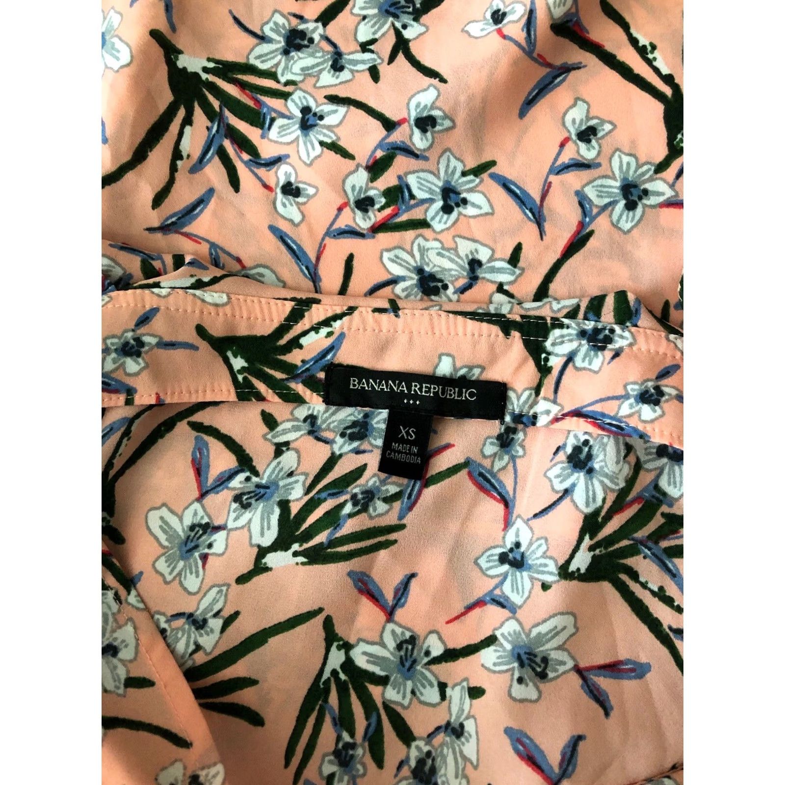 Banana Republic Banana Republic Tank Cami Top XS Peach Floral Tiered Ruffles Boho Coconut Girl Womens Size XS / US 0-2 / IT 36-38 - 4 Thumbnail