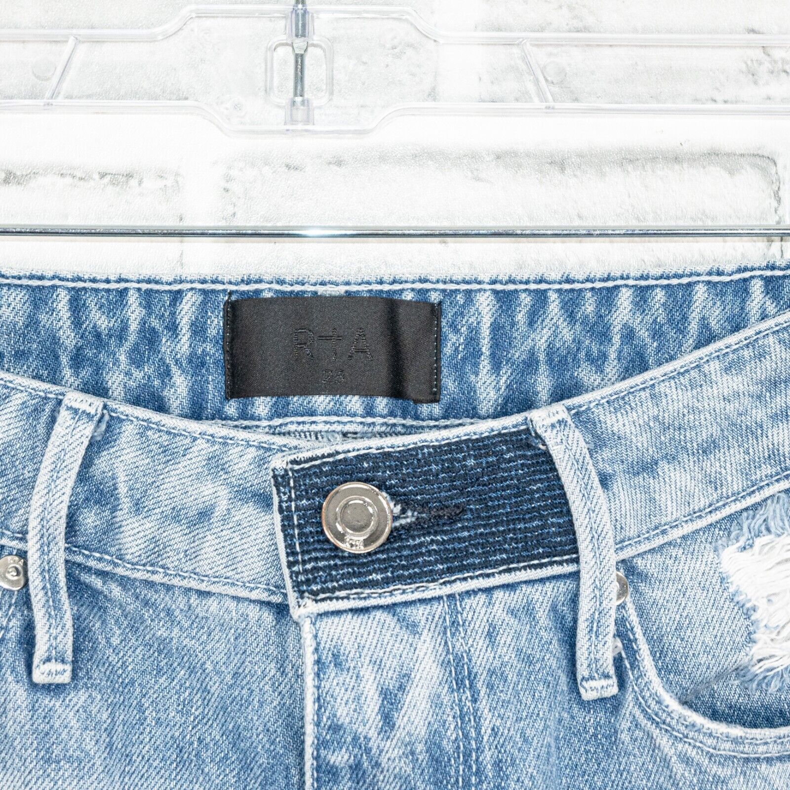 Rta RtA Straight Leg Denim Jeans Distressed Ripped light wash Size 23" - 2 Thumbnail