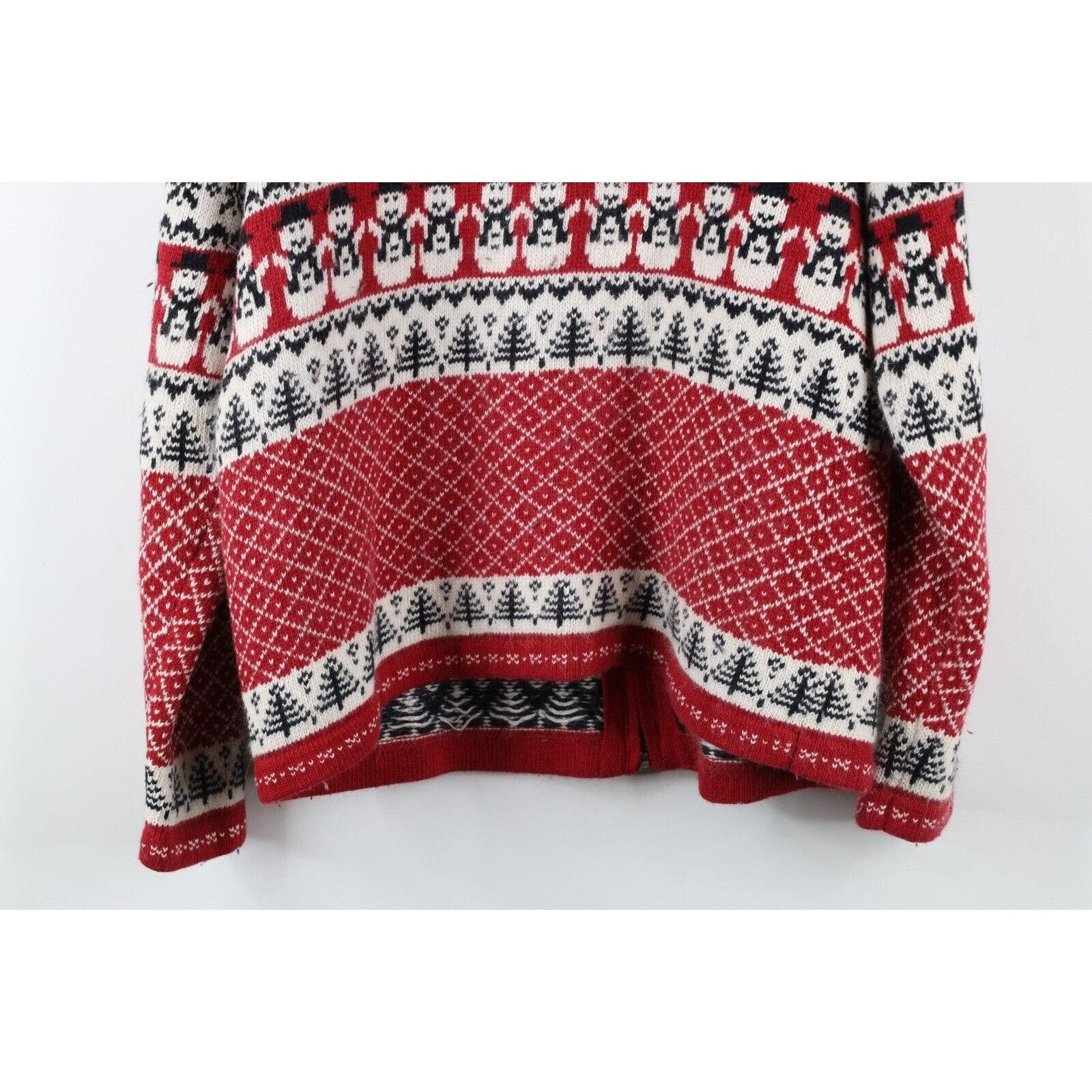 Vintage Vintage 90s Streetwear Fair Isle Christmas Snowman Sweater Size XL / US 12-14 / IT 48-50 - 12 Thumbnail