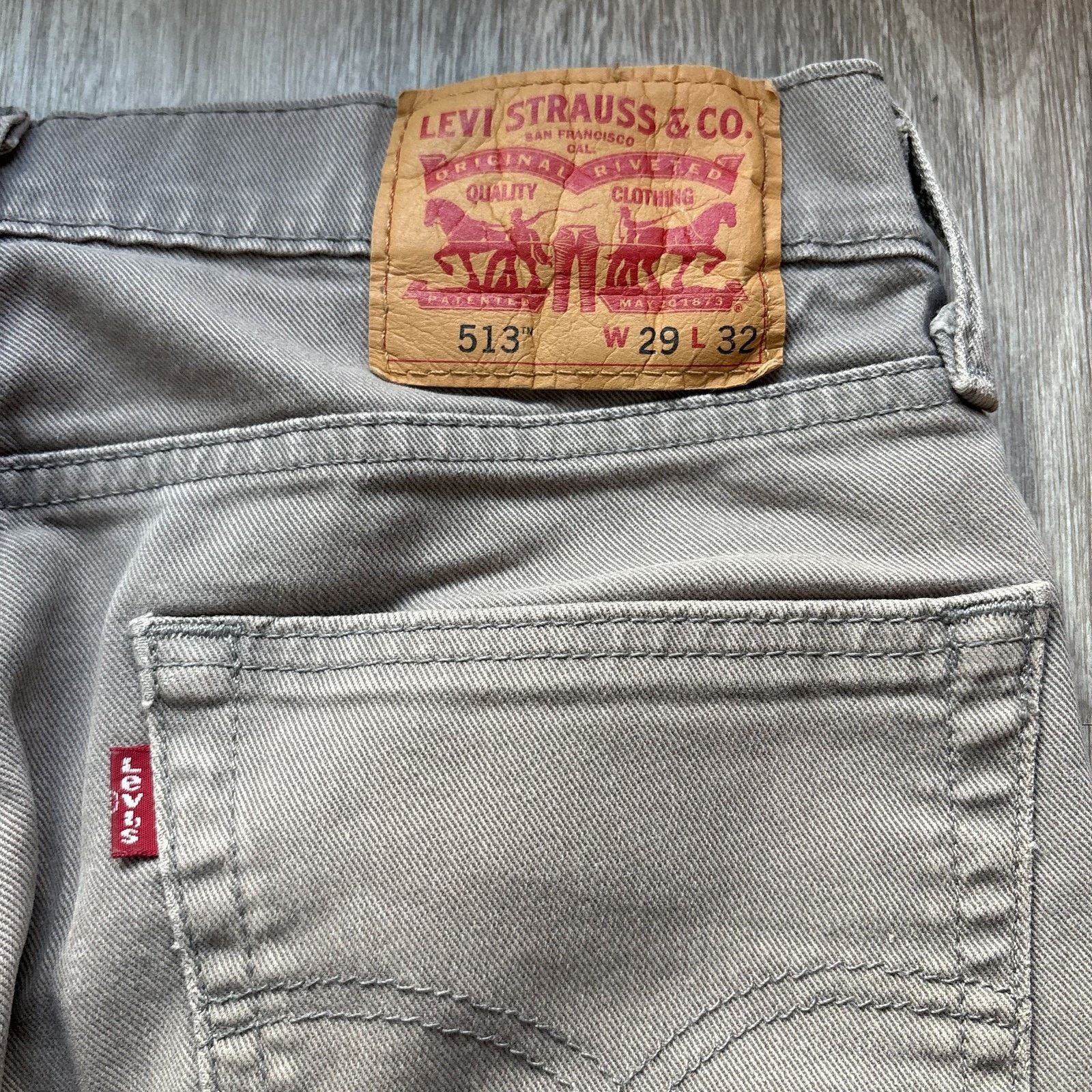 Levi's Levi's 513 Men's Gray Slim Straight Jeans 29x32 Size US 29 - 9 Thumbnail