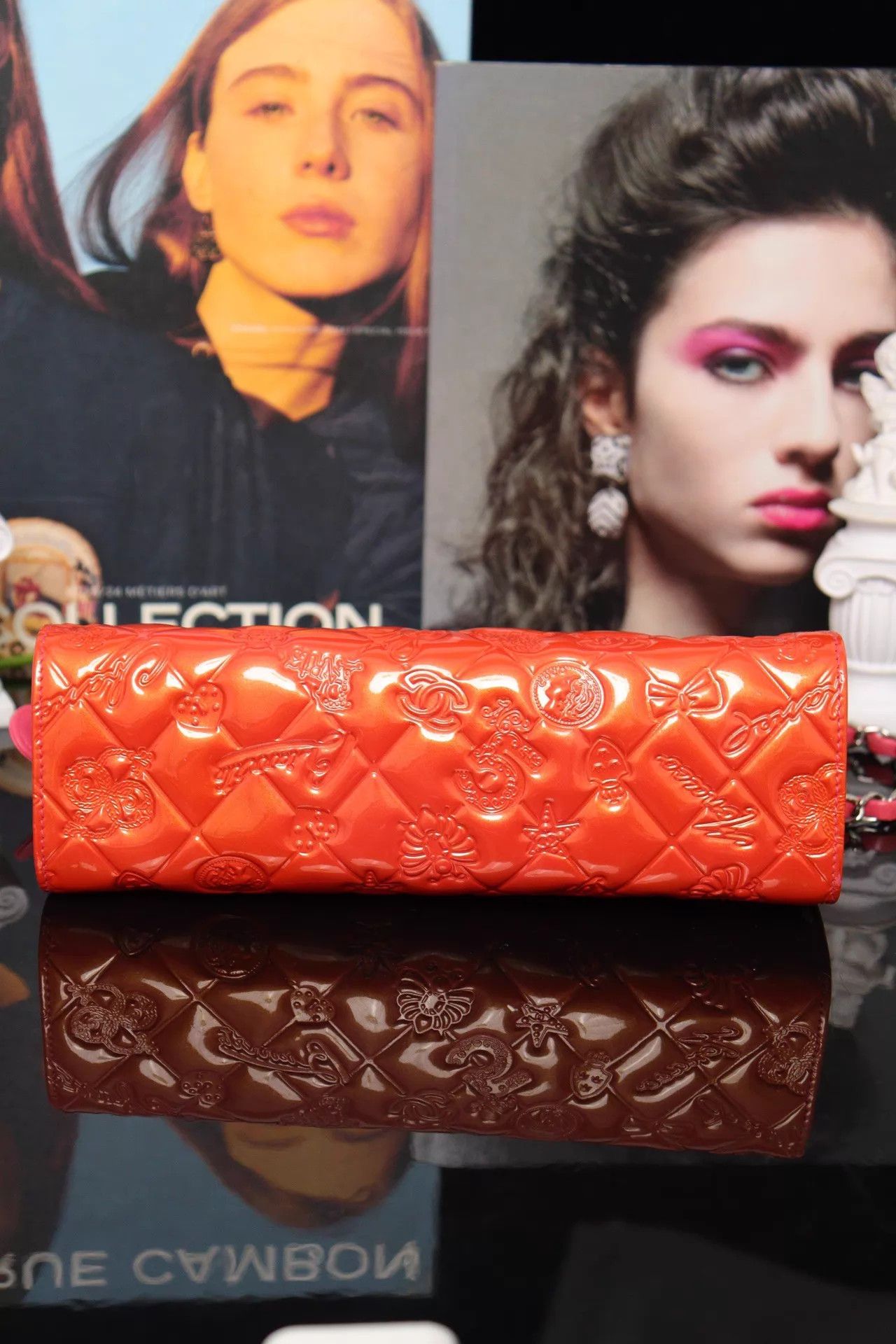 Chanel CHANEL Red Patent Leather Chain Bag 23x14x7.5 No Acc Size ONE SIZE - 5 Thumbnail