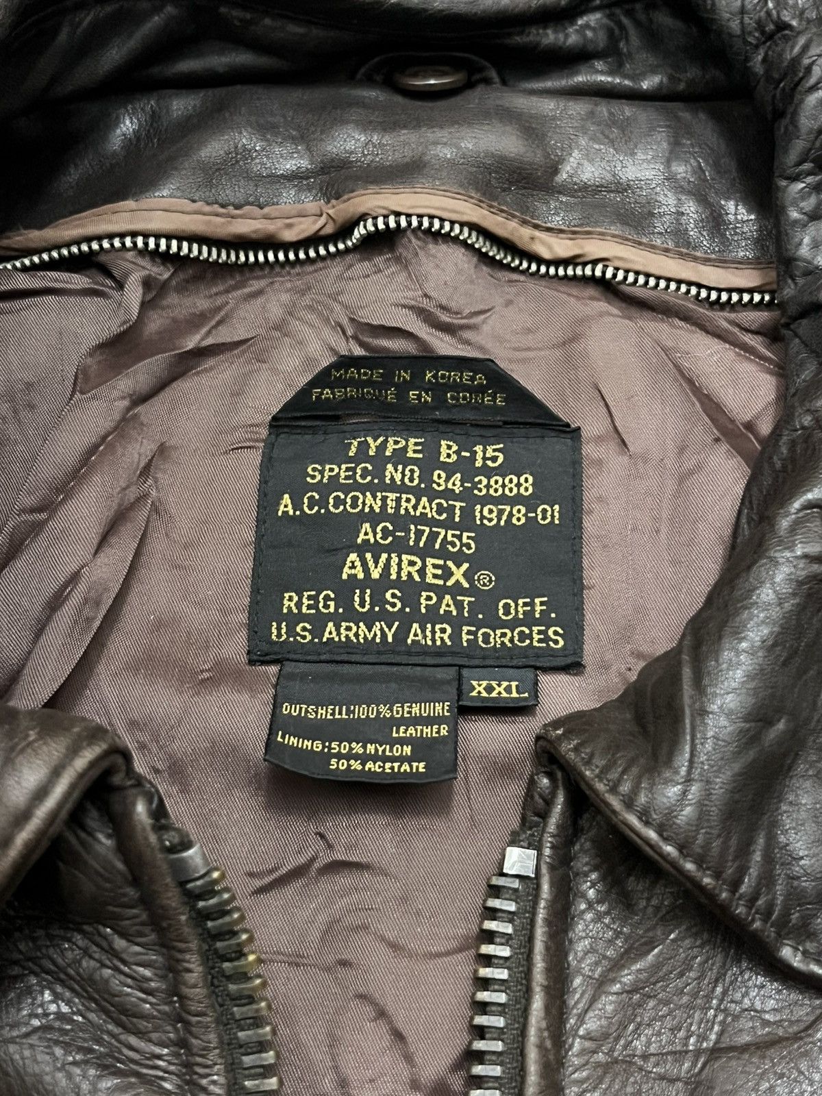 Avirex Avirex B-15 vintage U.S air forces flight leather jacket Size US XL / EU 56 / 4 - 8 Thumbnail
