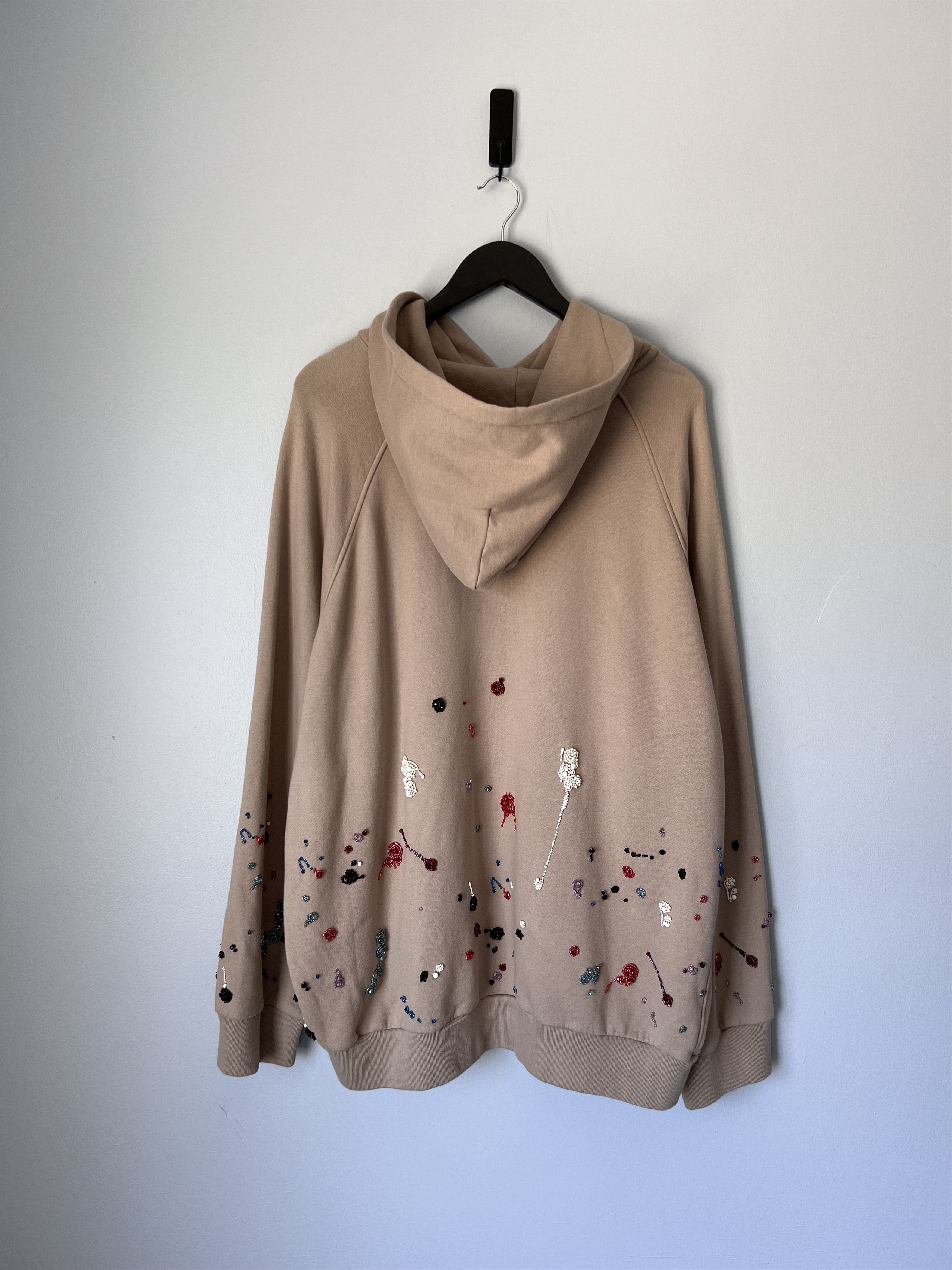 Undercover Undercover Beaded Paint Splatter Hoodie in Beige Size US XL / EU 56 / 4 - 7 Thumbnail