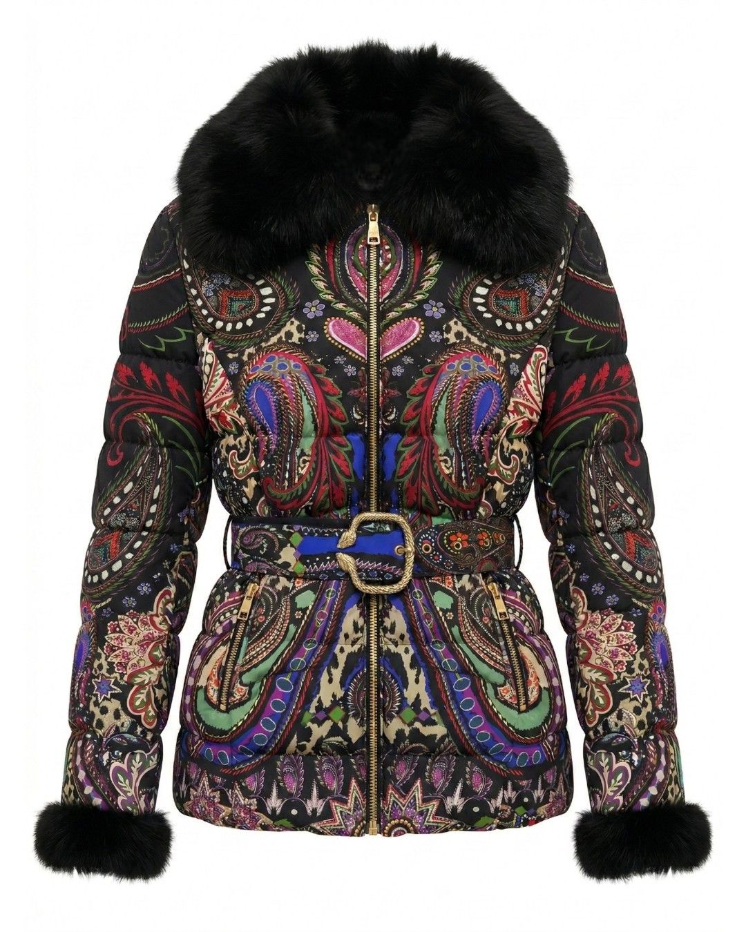 Roberto Cavalli ARCTIC FOX FUR/ GOOSE DOWN PUFFER JACKET Size M / US 6-8 / IT 42-44 - 1 Thumbnail