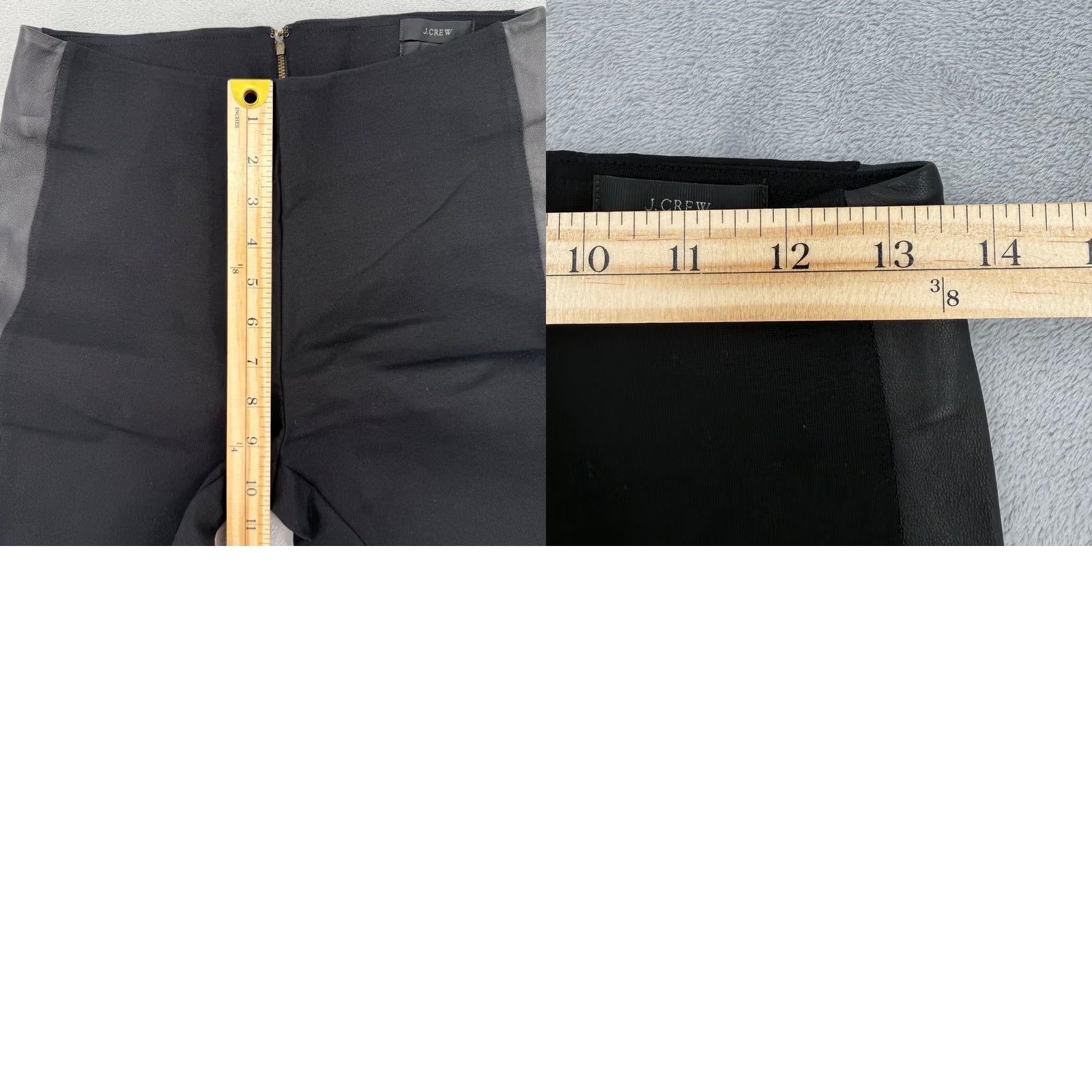 J.Crew J.Crew Pixie Black Leather Side Panel Ponte Knit Trousers Womens Size 4R Size 27" / US 4 / IT 40 - 9 Thumbnail