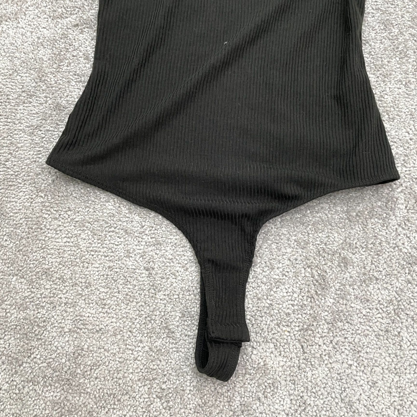 AQUA Aqua Bodysuit One Piece Womens Medium Black NWT New Modern Knit Polyester Wireless No Underwire Size M / US 6-8 / IT 42-44 - 4 Thumbnail