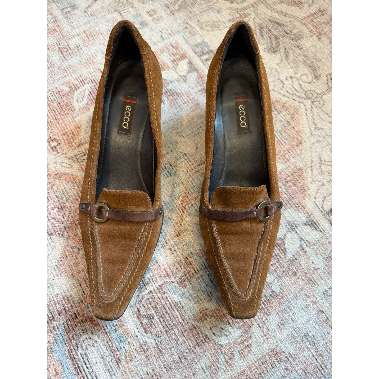 Ecco ECCO Brown Suede Leather Pump Heels w/Buckle Sz EU 39/ US 8 Size US 8 / IT 38 - 8 Thumbnail