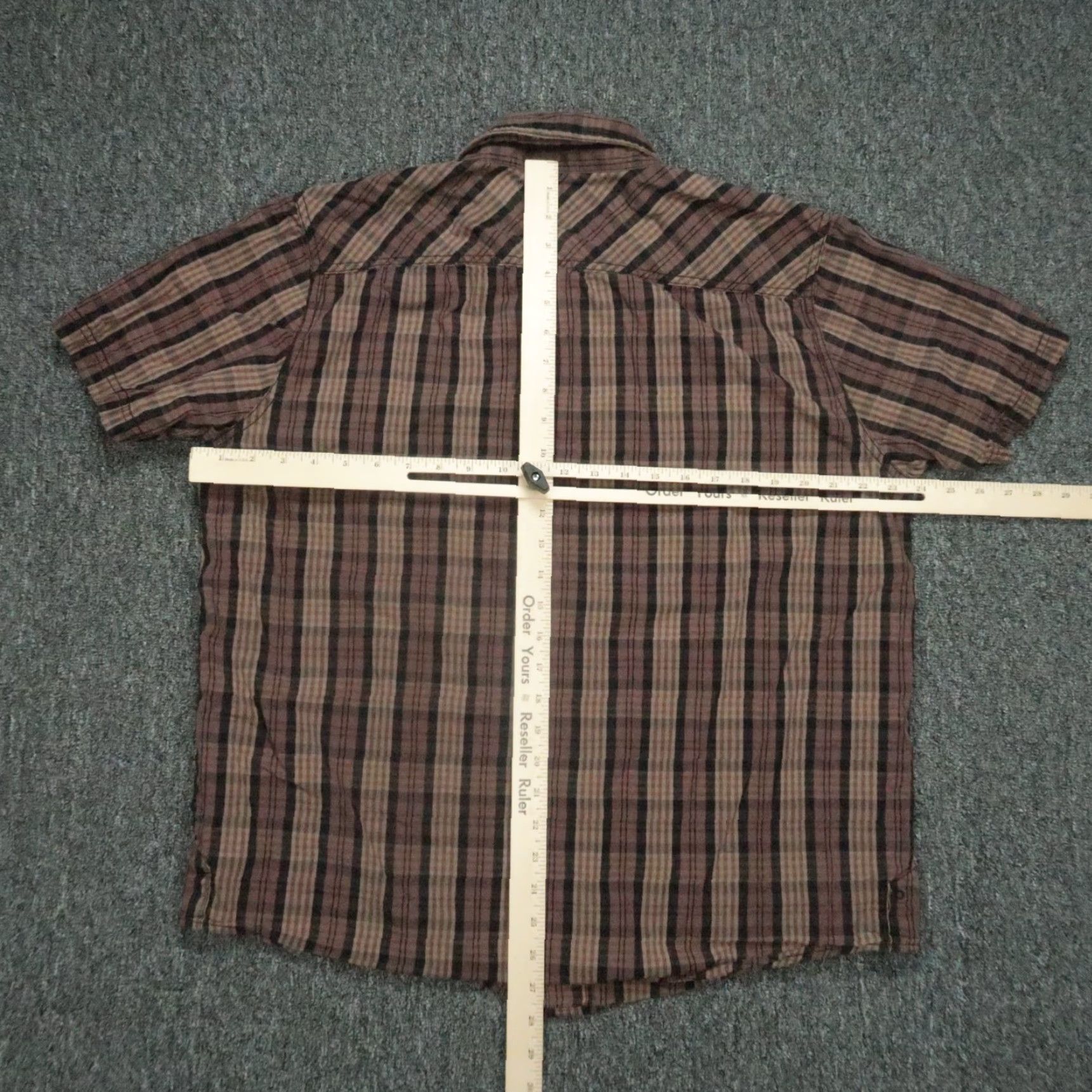 Harley Davidson VINTAGE Harley-Davidson Men's Shirt Short Sleeve Plaid Casual Travel Brown Cotton Large Size US L / EU 52-54 / 3 - 7 Thumbnail