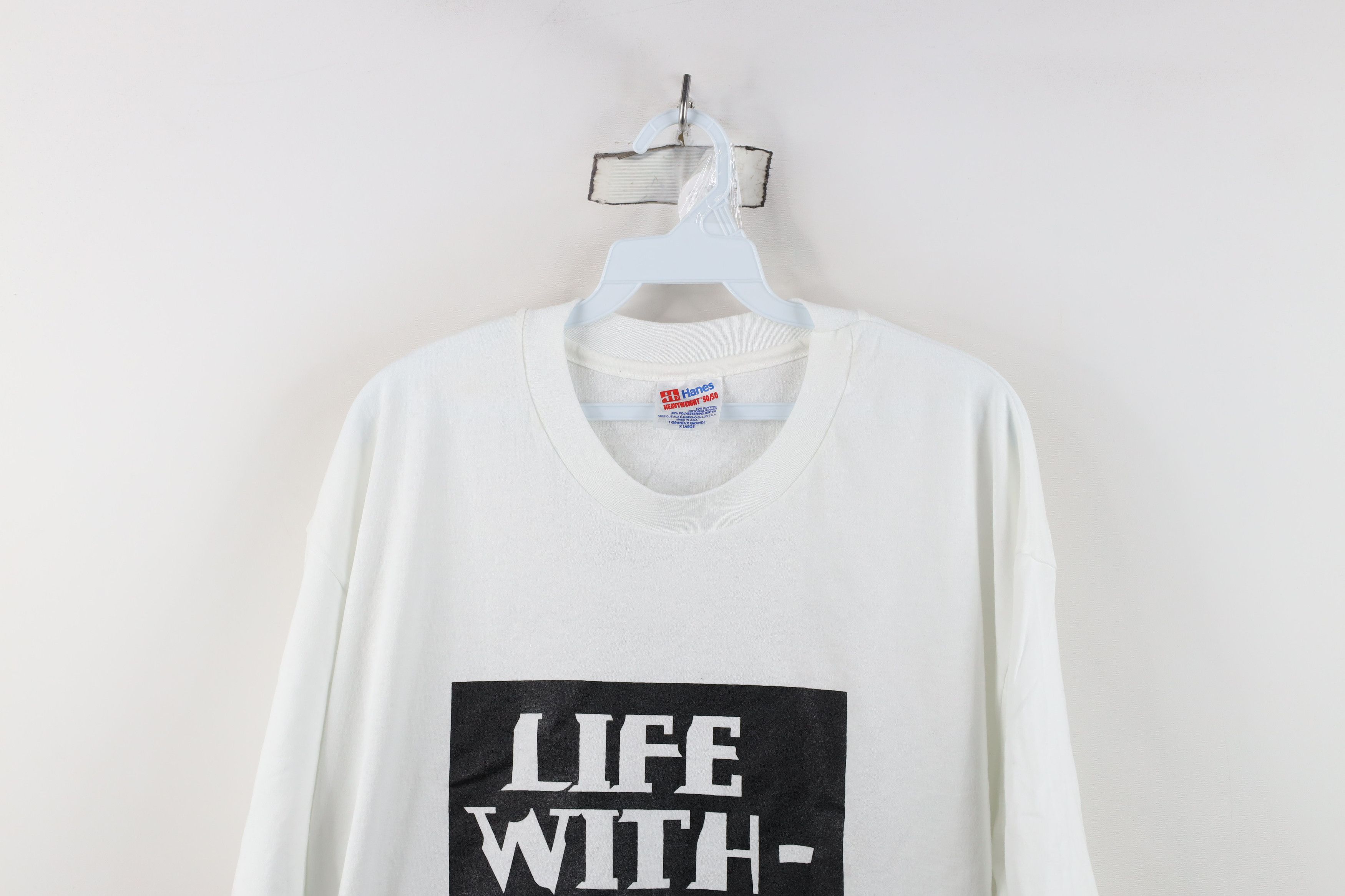 Vintage Vintage 90s Streetwear Card Life Without It Bites T-Shirt Size US XL / EU 56 / 4 - 2 Thumbnail
