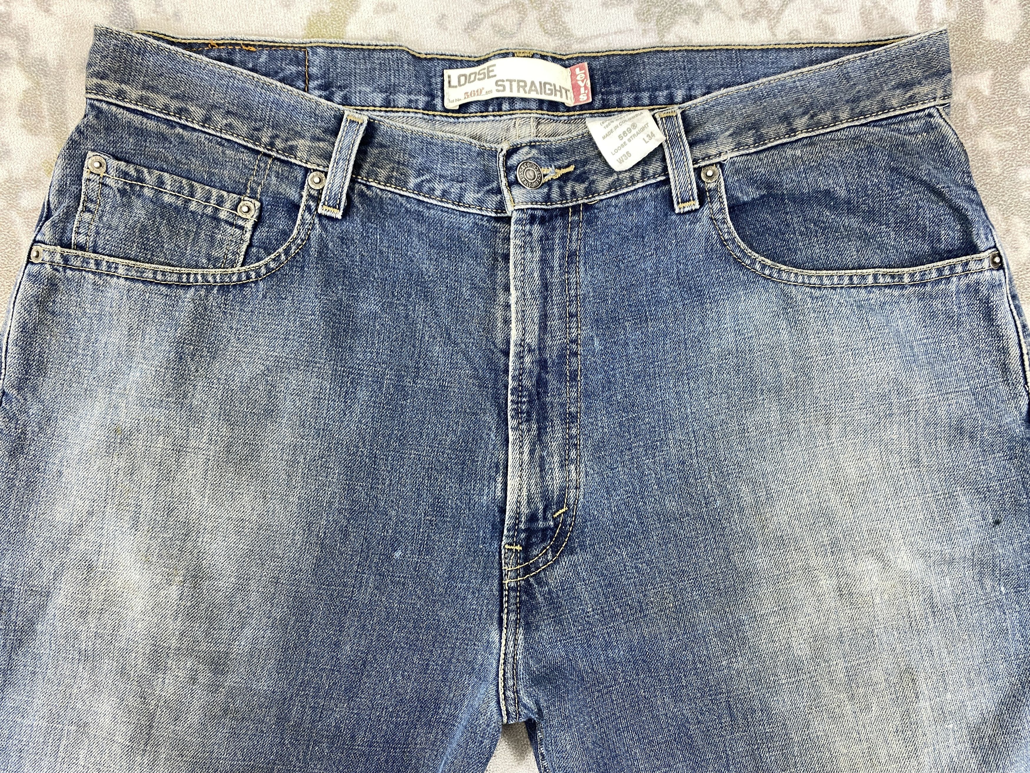 Levi's Vintage Levi's 569 Loose Straight Denim 39 x 33.5 -JN705 Size US 39 - 3 Thumbnail