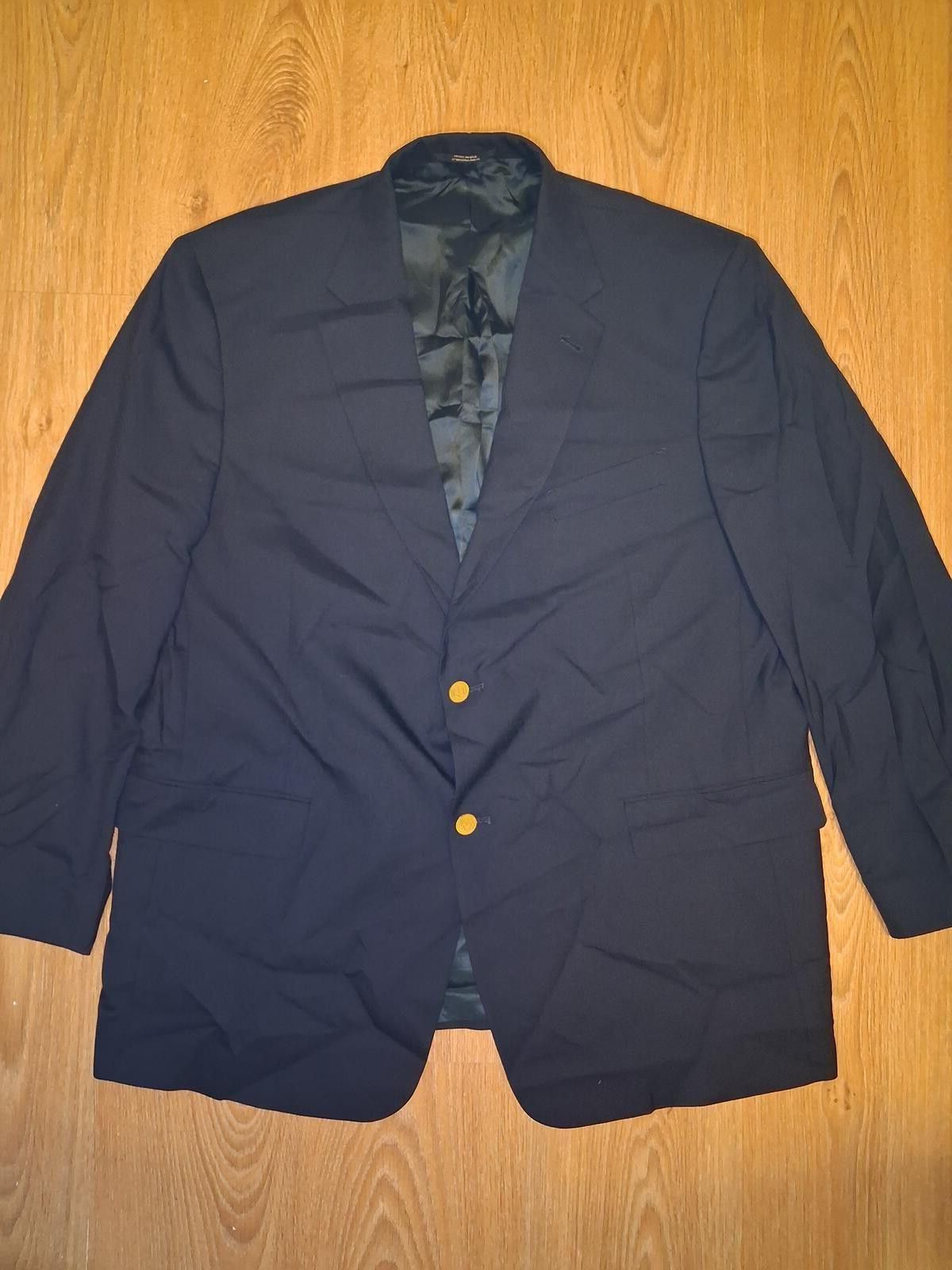 Hart Schaffner Marx Hart Schaffner Marx Blazer Mens 48R Navy Gold Buttons Wool Size 48R - 1 Thumbnail
