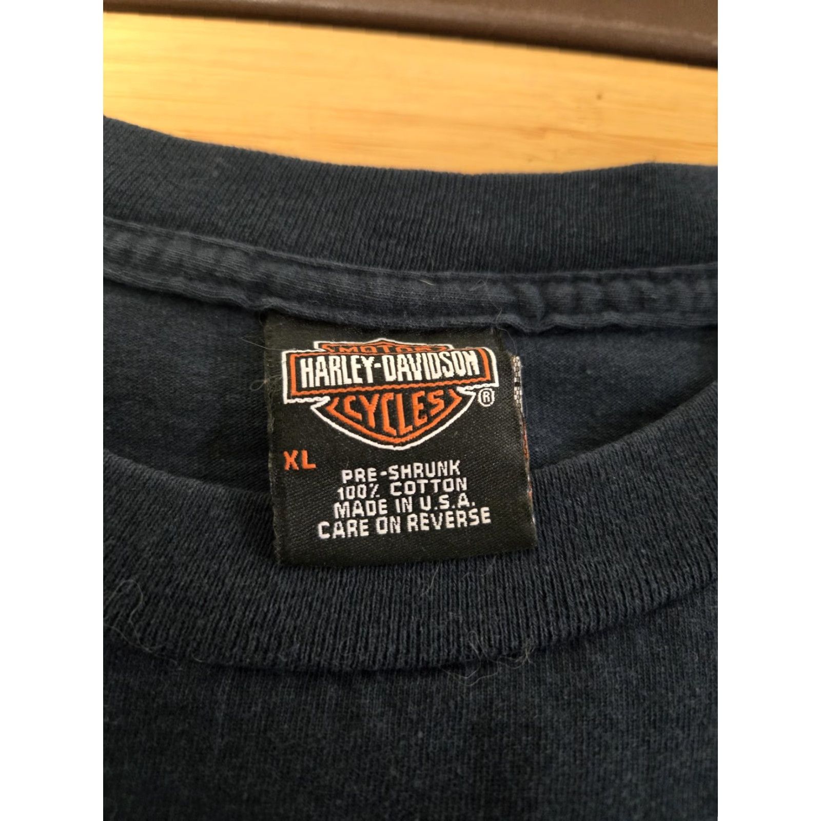 Harley Davidson VINTAGE Harley-Davidson Shirt Mens XL Long Sleeve Blue California USA Motorcycle Logo Graphic Print Pockets Crew Neck Size US XL / EU 56 / 4 - 4 Thumbnail