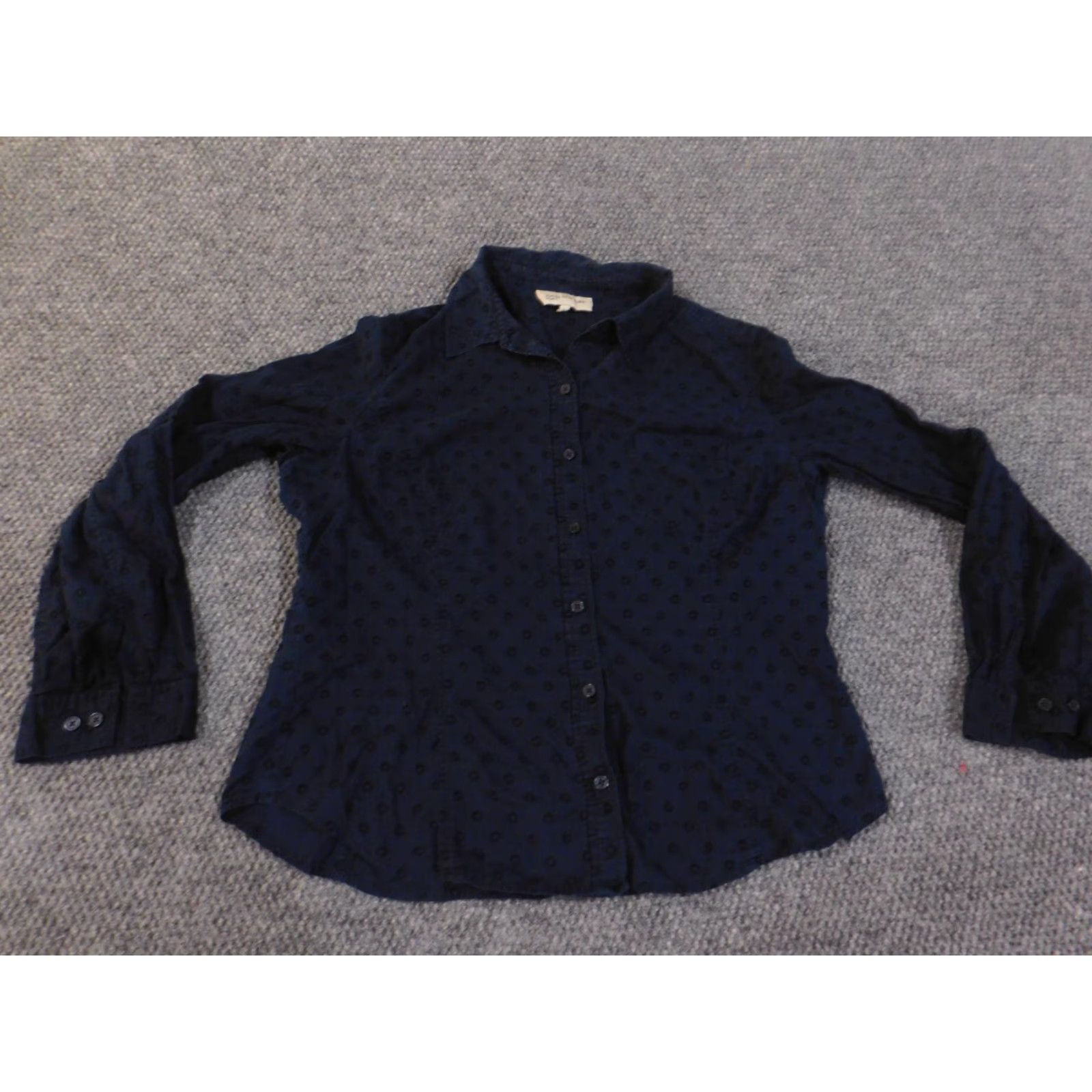 Jones New York Jones New York Shirt Button-Up Womens L Blue Geometric Cotton Rayon Casual Stretch Regular Size L Size L / US 10 / IT 46 - 2 Thumbnail