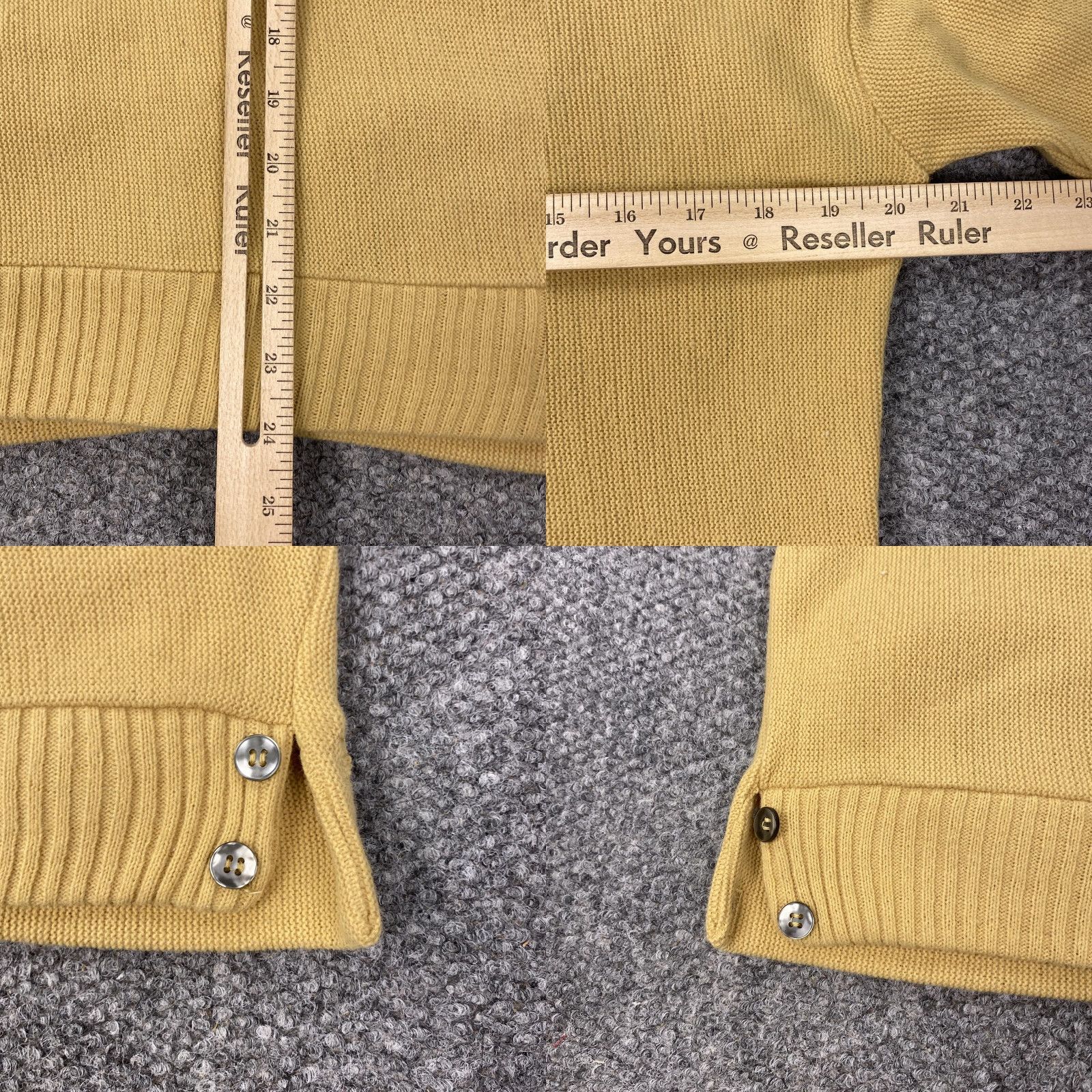 Vintage VINTAGE Pelham Cardigan Shirt Mens Medium Yellow 60s Grunge Knit V-Neck Button Front Size US M / EU 48-50 / 2 - 8 Thumbnail