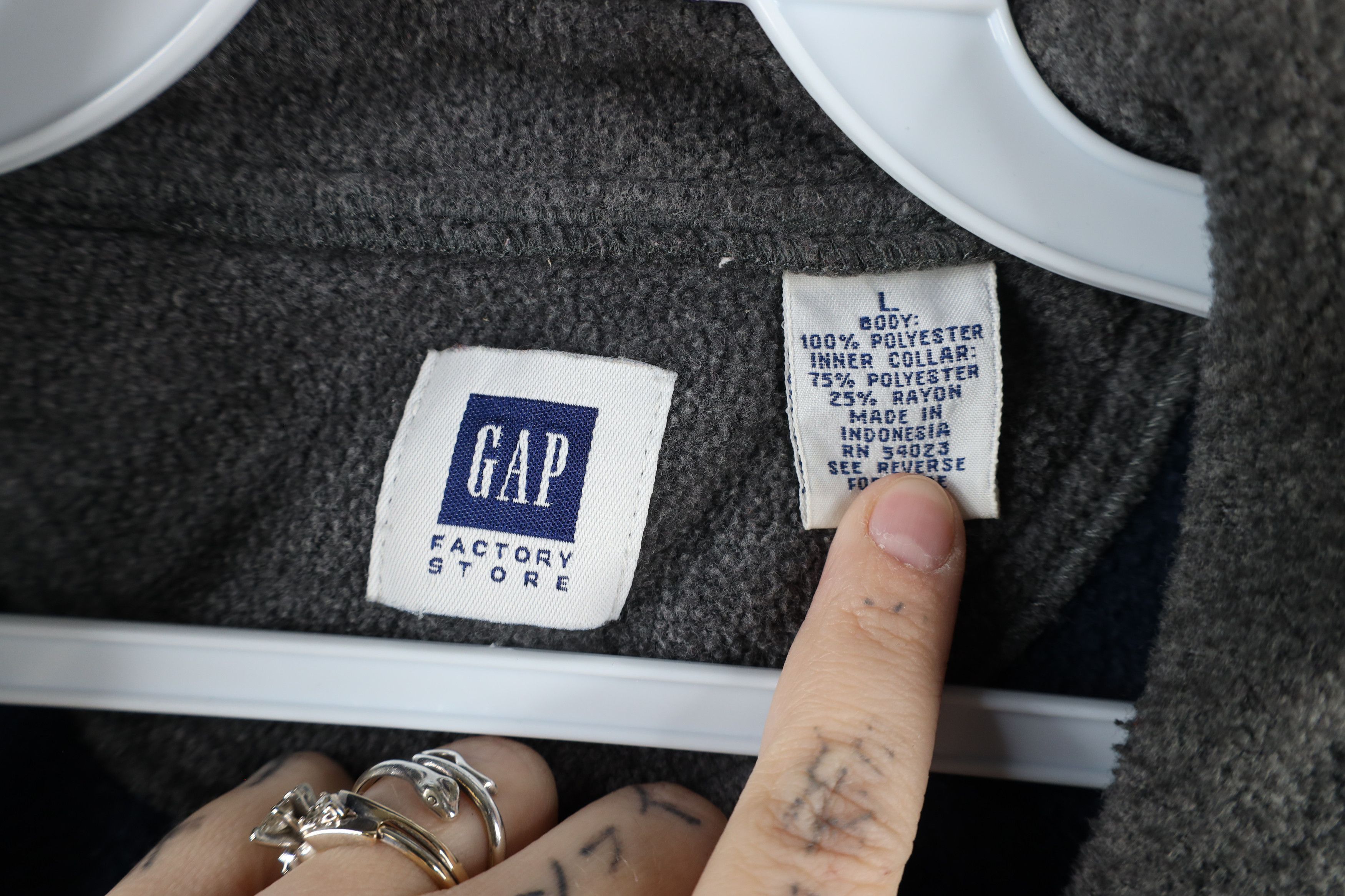 Gap × Vintage Vintage Gap Blank Half Zip Fleece Pullover Sweater Navy Blue Size US L / EU 52-54 / 3 - 6 Thumbnail