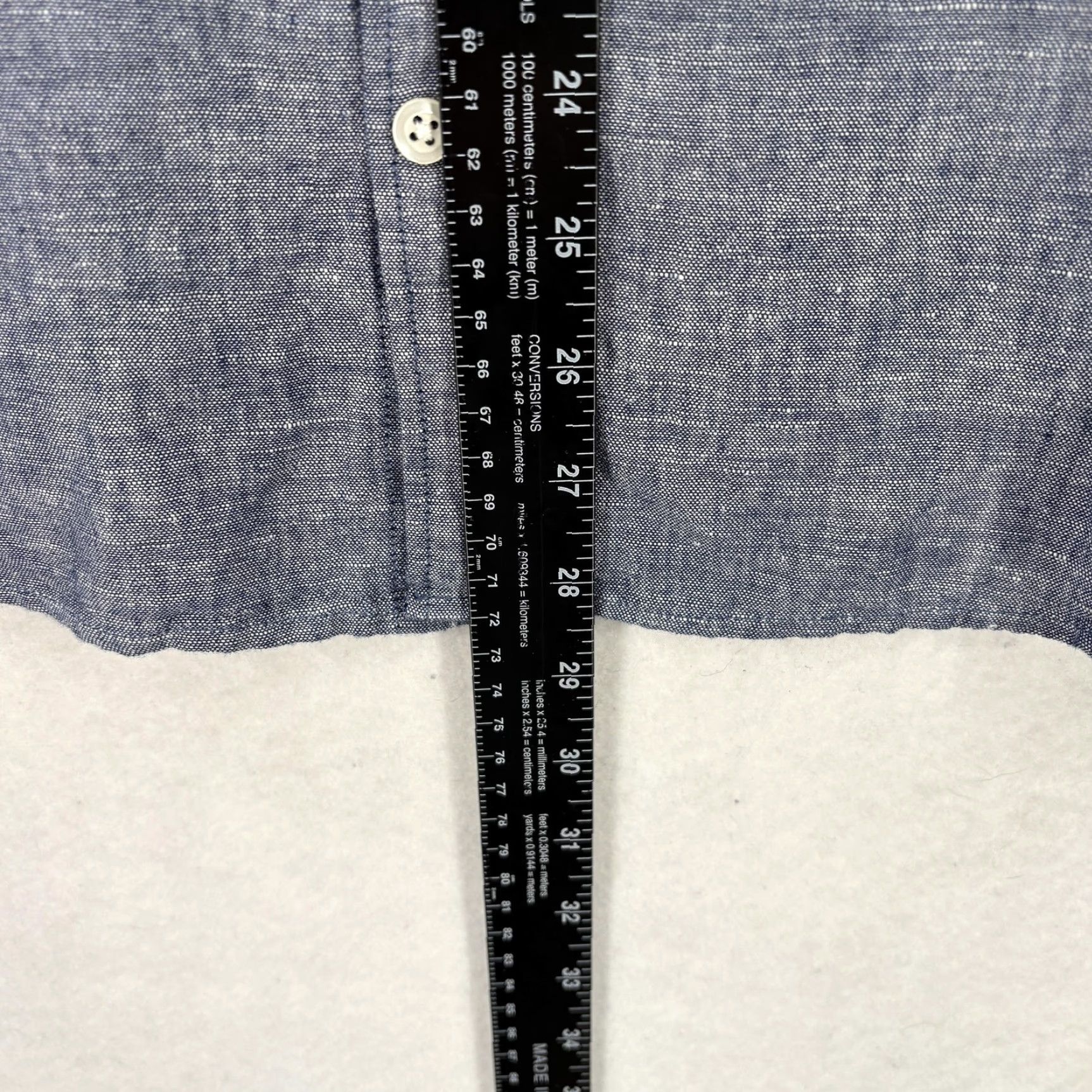 Gap Gap Shirt Mens Medium Blue Chambray Linen Cotton Short Sleeve Standard Fit Chore Button-Up Shirt Size US M / EU 48-50 / 2 - 6 Thumbnail