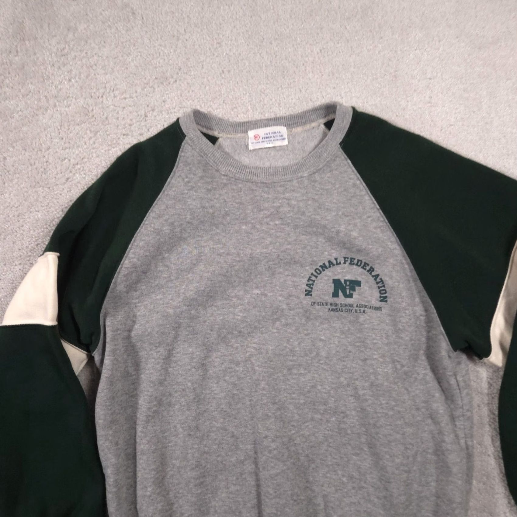 Vintage Vintage National Federation Sweatshirt Mens Medium Gray Raglan NF Graphic 80s Size US M / EU 48-50 / 2 - 2 Thumbnail