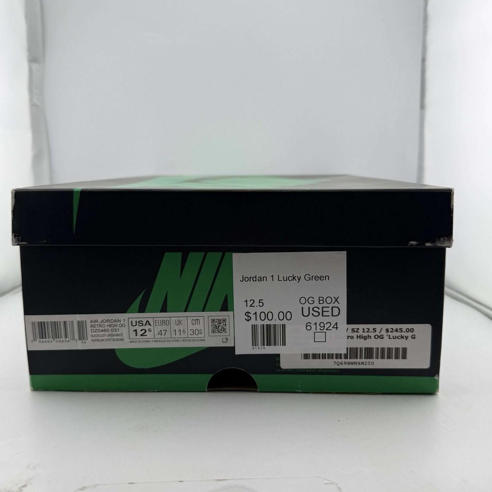 Nike Air Jordan 1 Retro High OG Lucky Green 12.5 Used with Box Size US 12.5 / EU 45-46 - 8 Thumbnail