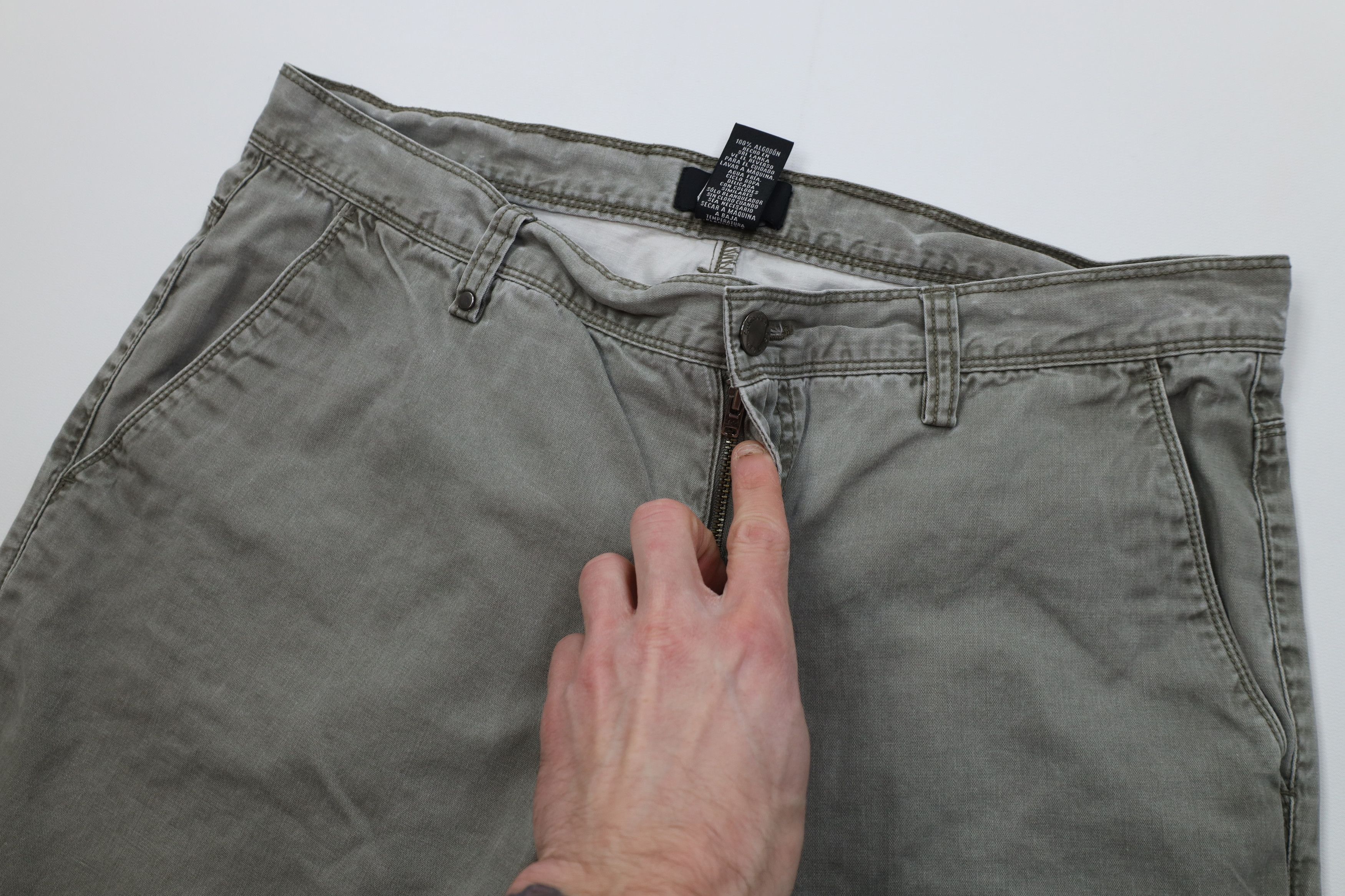 Calvin Klein Vintage 90s Calvin Klein Stonewash Wide Leg Pants Green Size US 34 / EU 50 - 7 Thumbnail