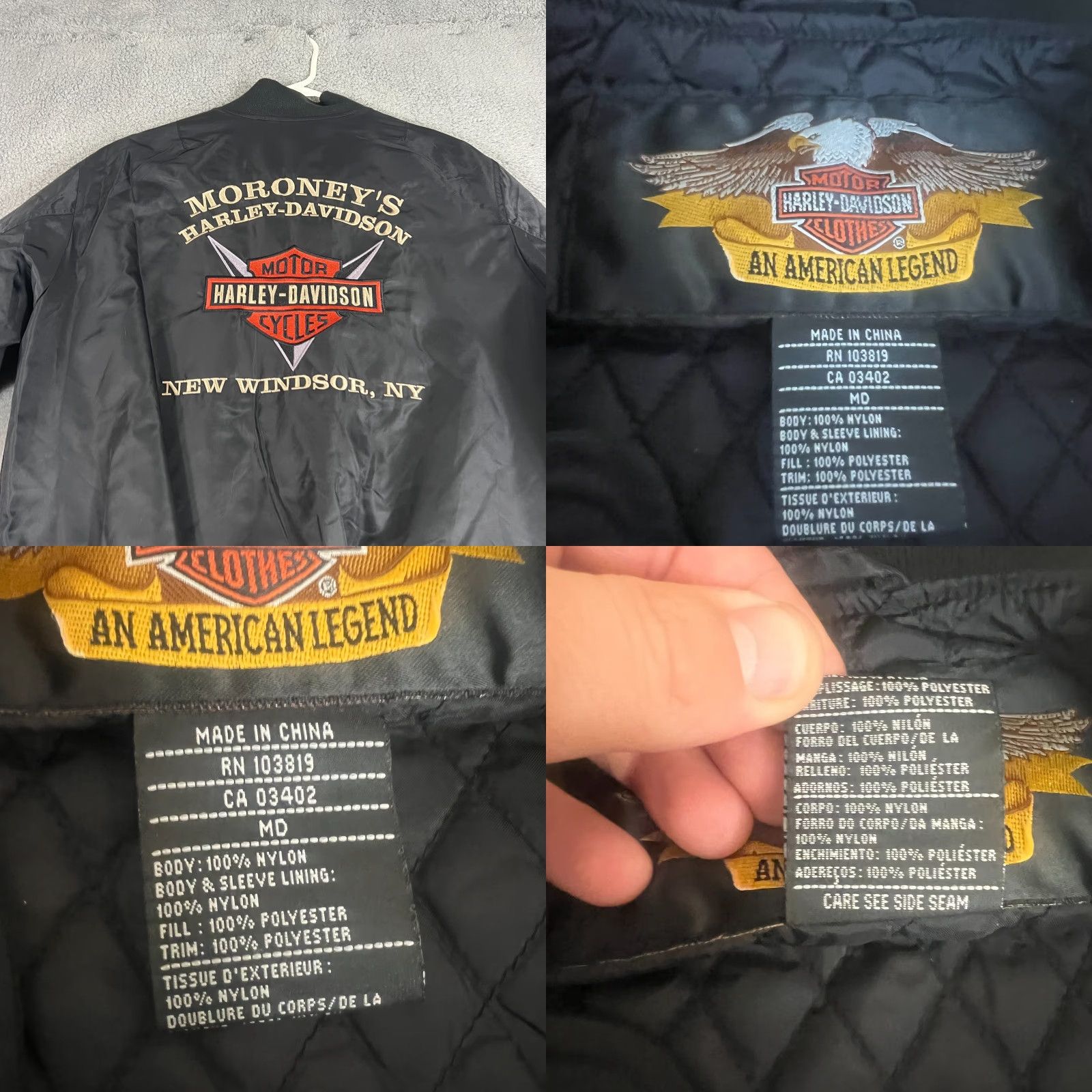 Harley Davidson VTG Harley Davidson Jacket New York Medium Windbreaker Bomber Patch Nylon Size US M / EU 48-50 / 2 - 8 Thumbnail