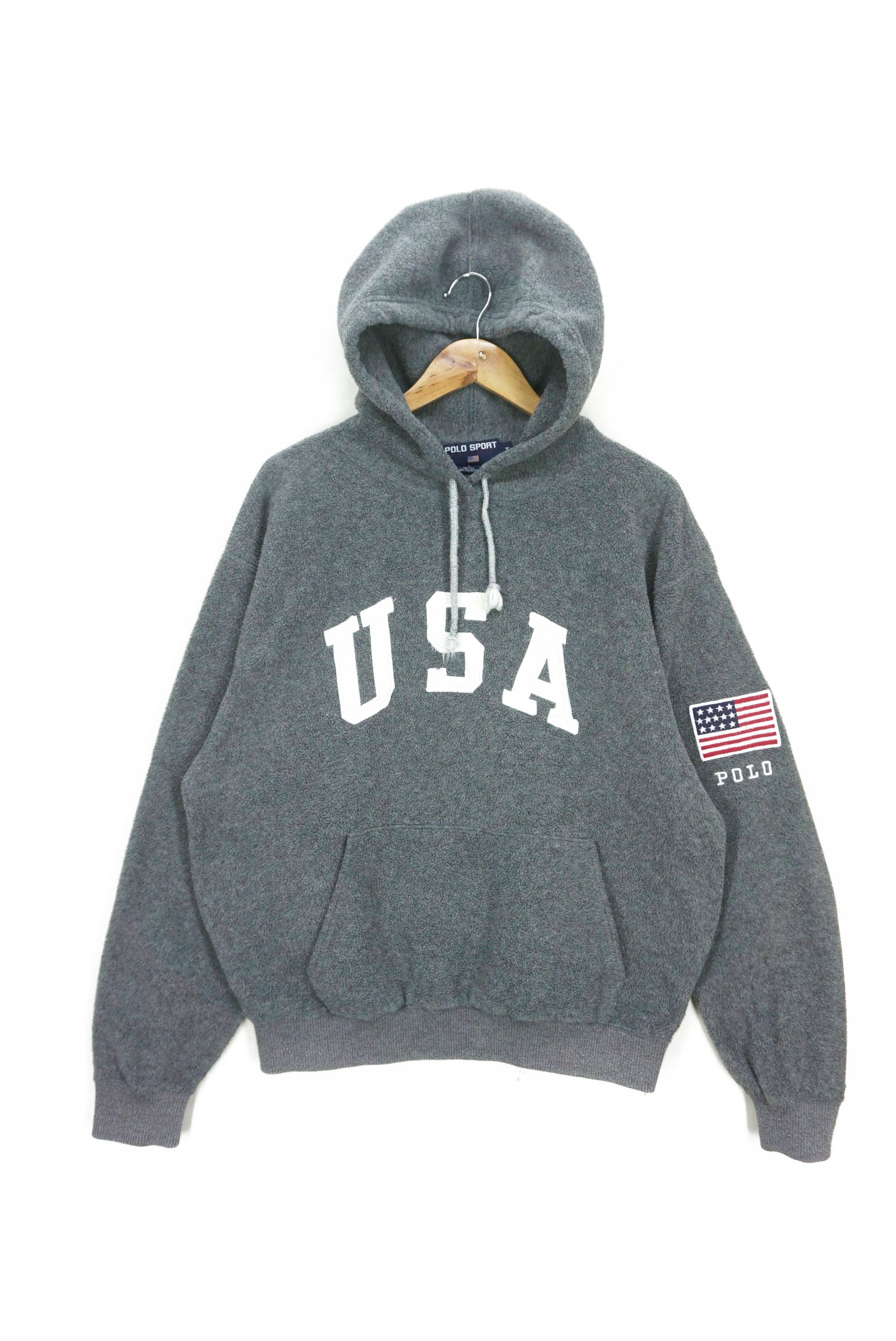 Polo Ralph Lauren Vintage Polo USA Fleece Hoodie Polo Sport Pullover Size US M / EU 48-50 / 2 - 1 Thumbnail