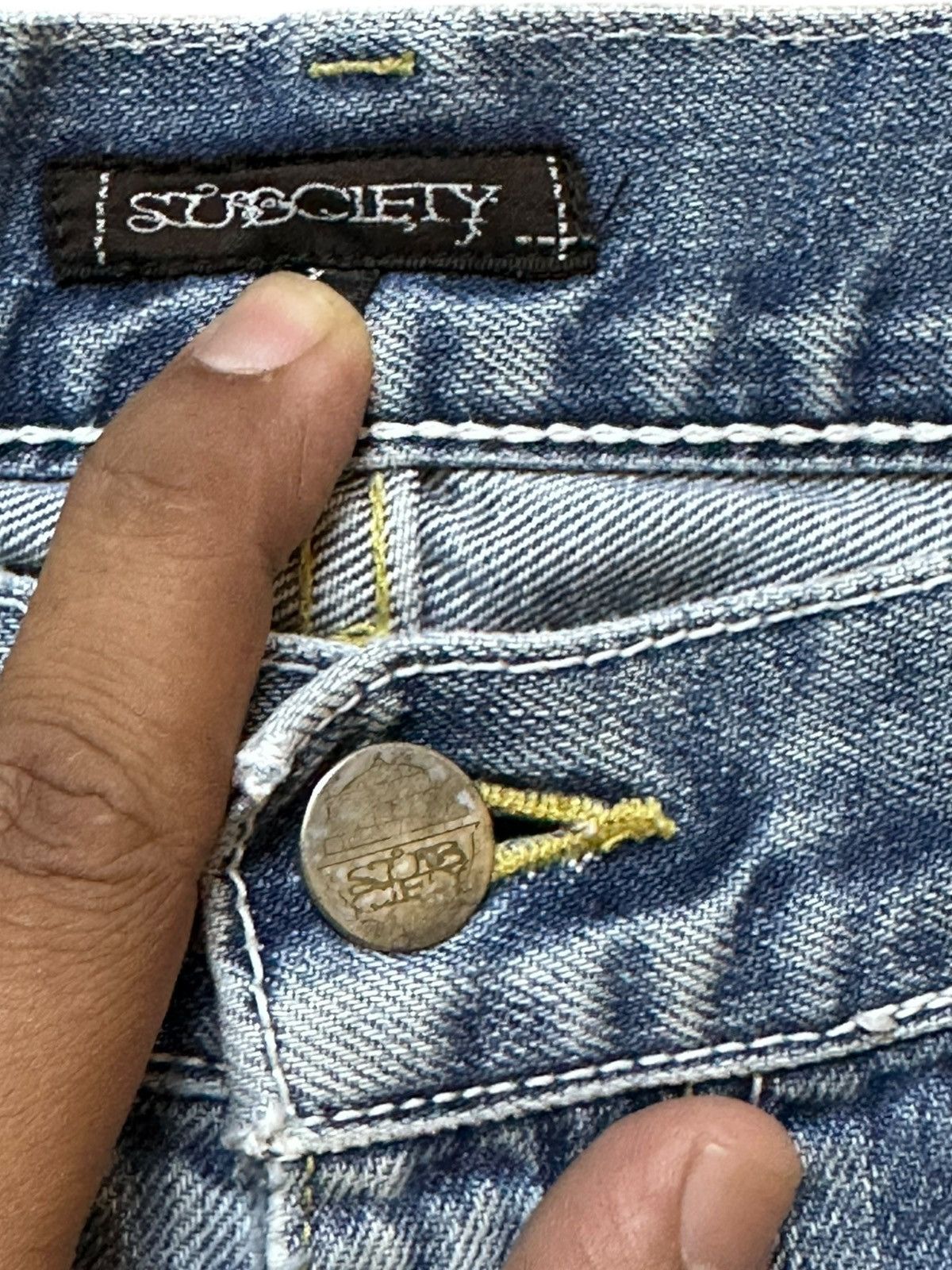 Subtle Le Nguyen Vintage Subciety Baggy Wide Leg Mudwash Denim Size US 35 - 5 Thumbnail