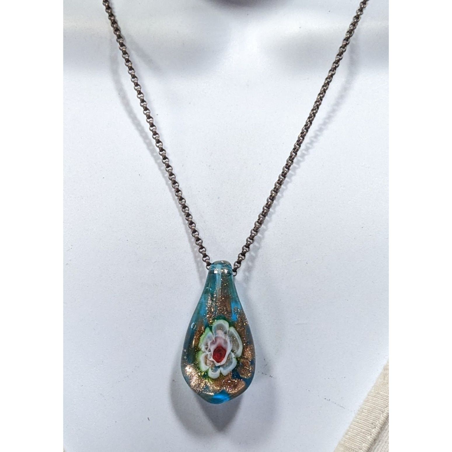Other Floral Cottagecore Handblown Glass Pendant Necklace Size ONE SIZE - 2 Thumbnail