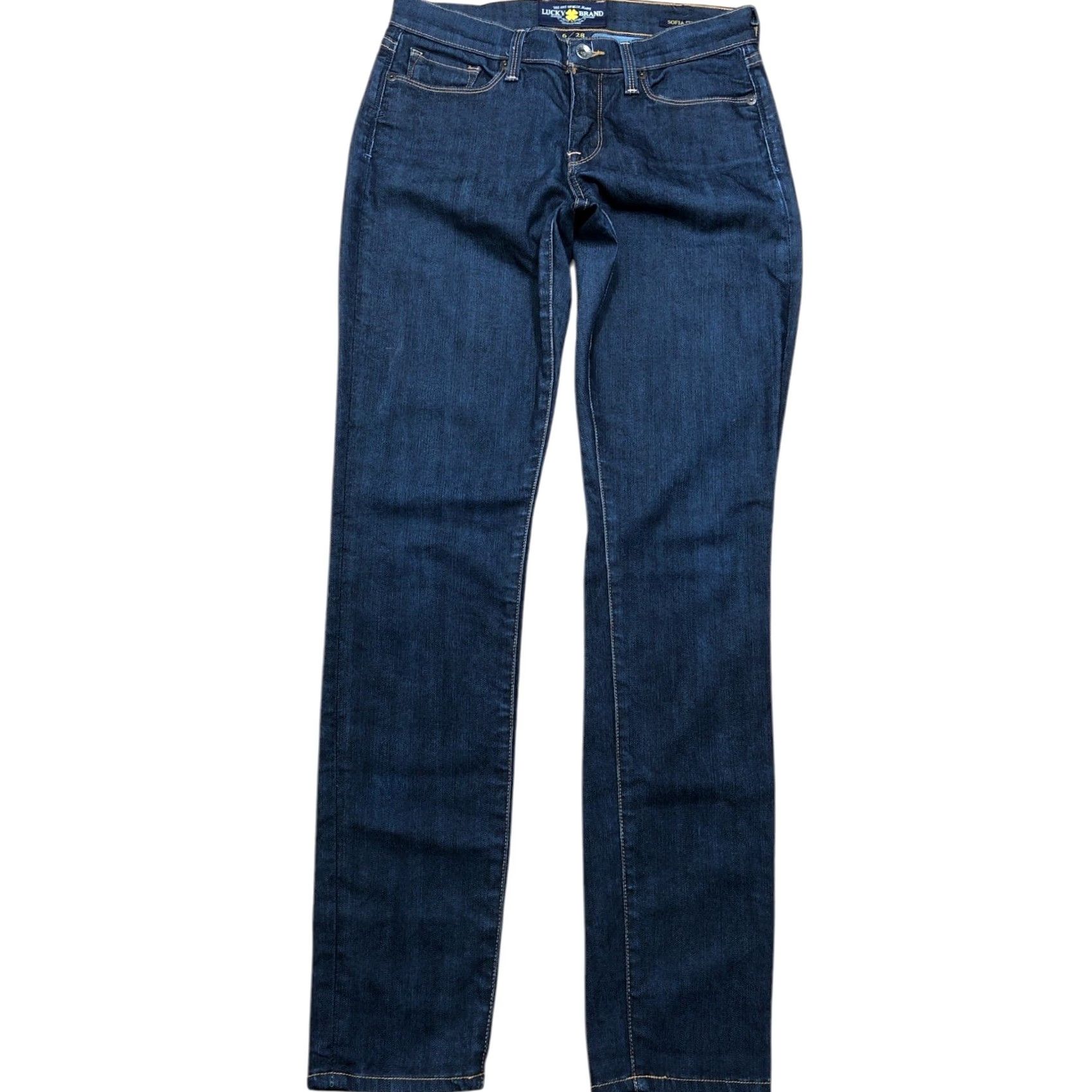 Lucky Brand Lucky Brand Sofia Skinny Leg Jeans Blue Denim 6 Womens 32 Inseam Regular Size 28" / US 6 / IT 42 - 2 Thumbnail