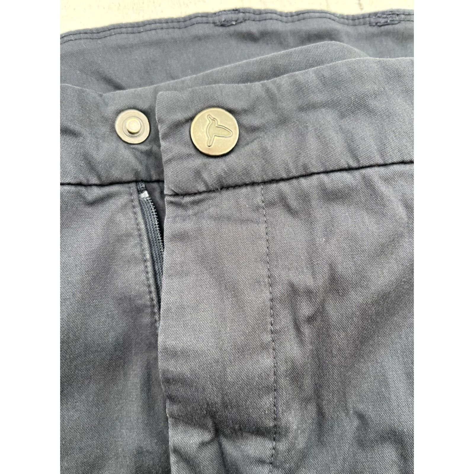 Vintage Birddogs Pants Black Solid 36x32 City Casual Mens Chino Cotton Blend with Stretch, Logo, Zipper, Breathable, Lightweight, Easy Care, Regular Fit Size US 36 / EU 52 - 2 Thumbnail