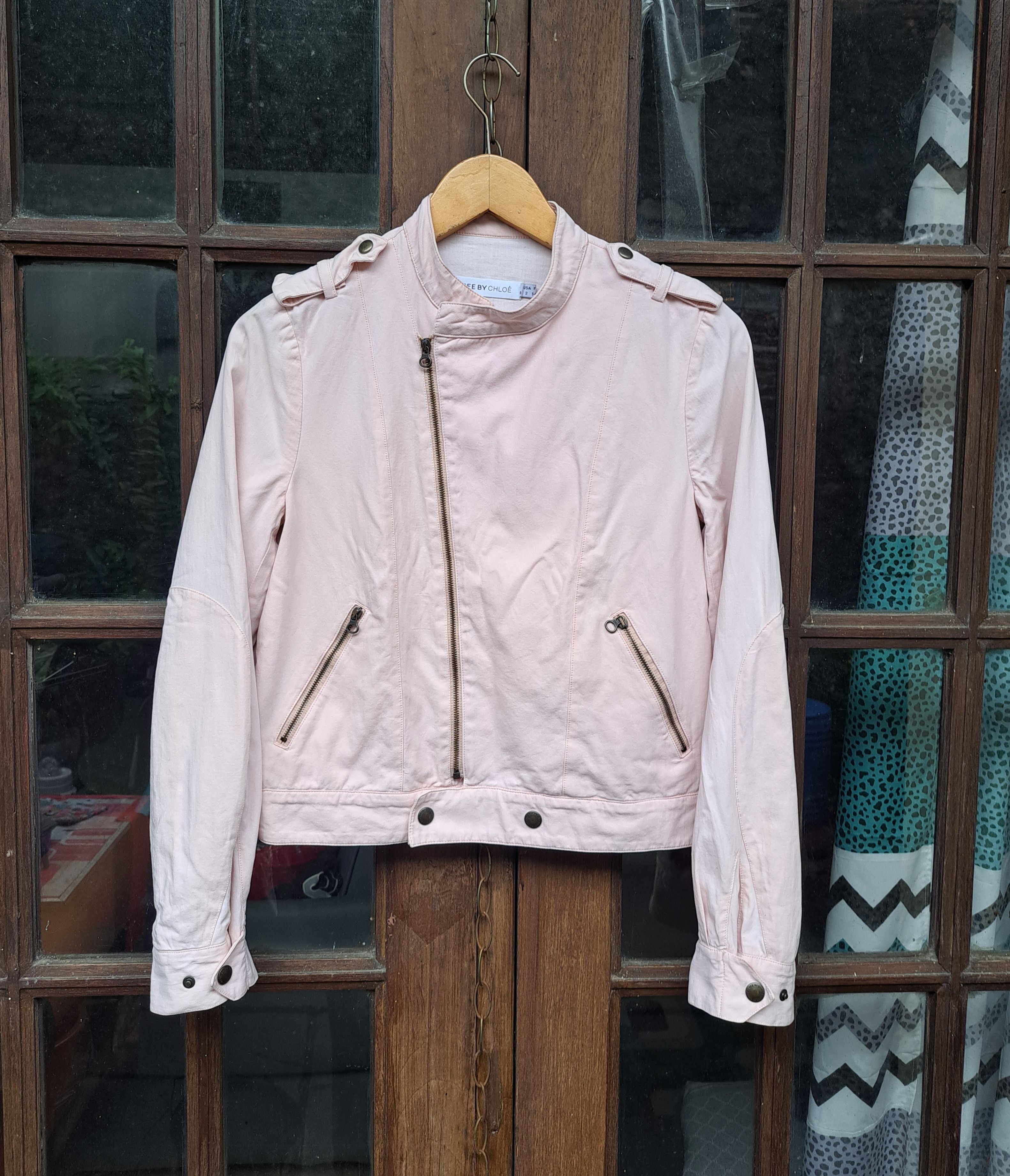 Chloe See by Chloe Moto Jacket Bikers Size 34FR / XS Womens Size XS / US 0-2 / IT 36-38 - 2 Thumbnail
