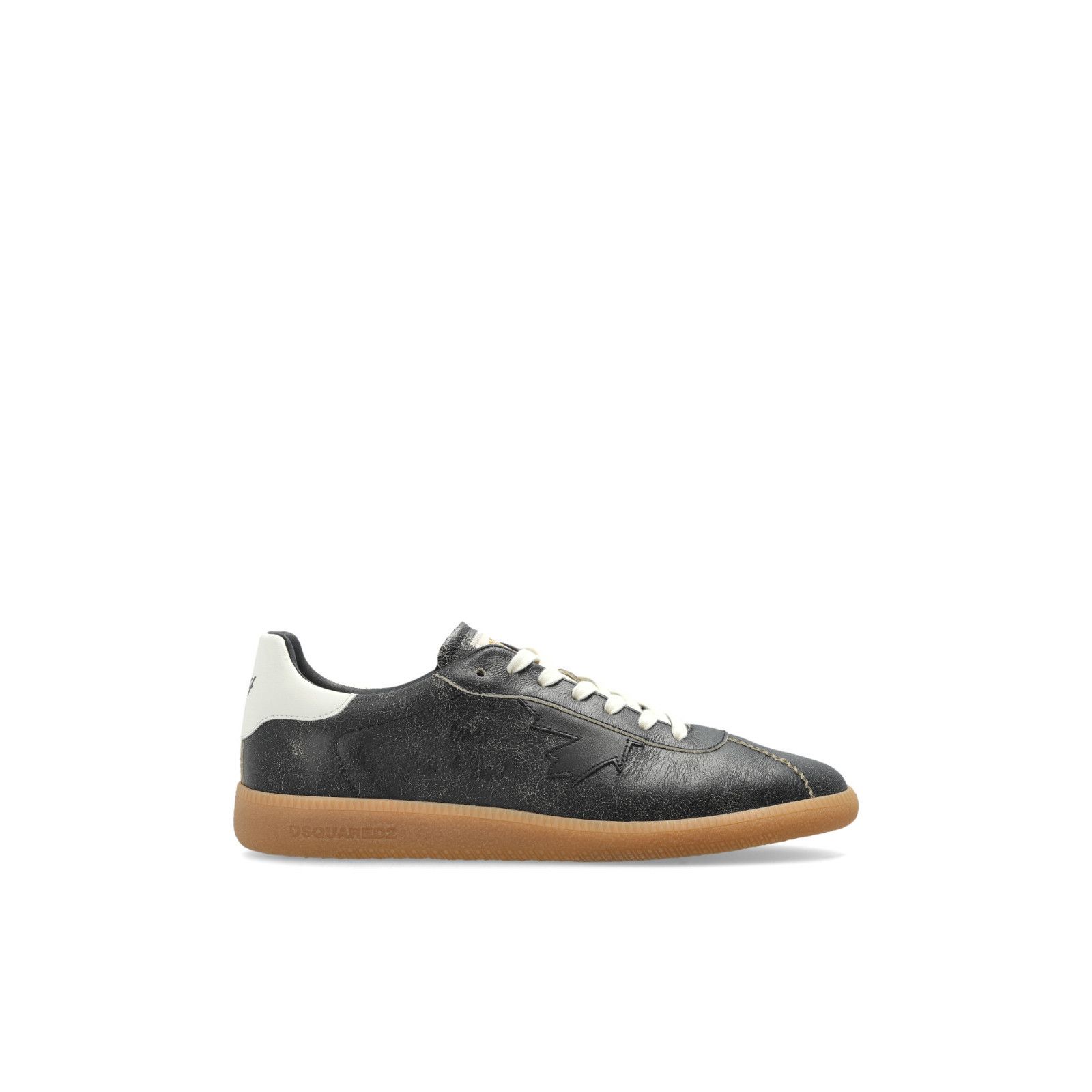 DSQUARED2 Rebel Black Leather Sneakers New And Authentic (Me