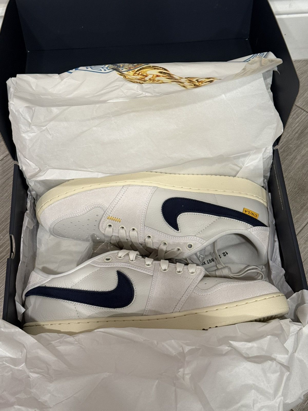Jordan Brand × Union LA Union LA Air Jordan 1 KO Low SP Leather Sail Muslin Grey 12 Size US 12 / EU 45 - 3 Thumbnail