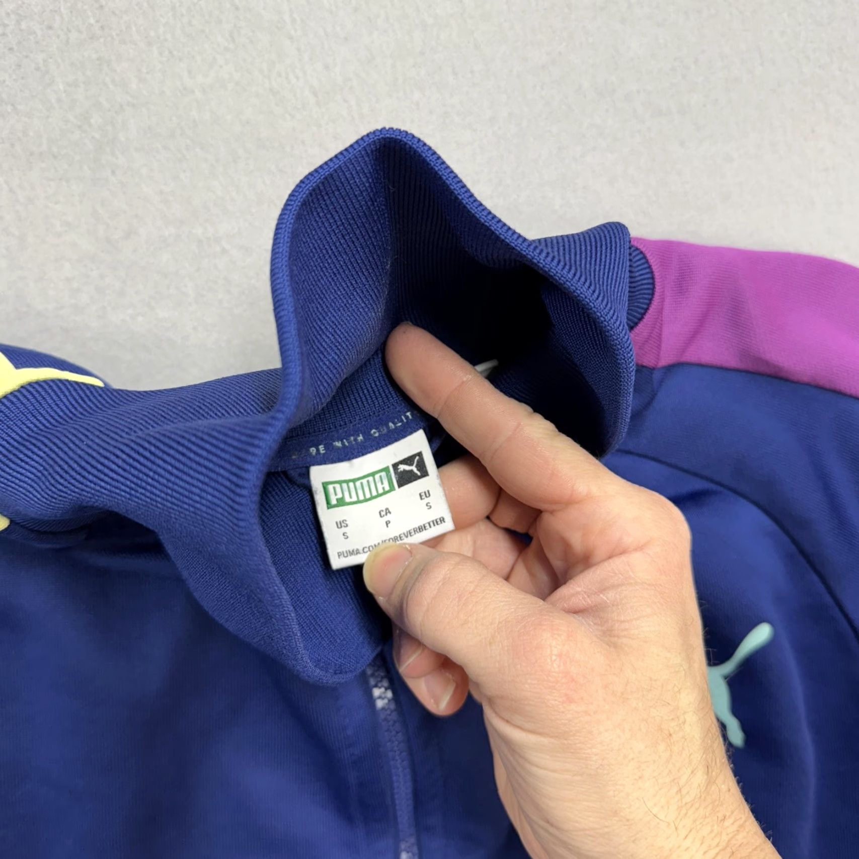 Puma PUMA Track Jacket Mens Small Blue Multicolor Colorblock Full Zip Athletic Size US S / EU 44-46 / 1 - 2 Thumbnail