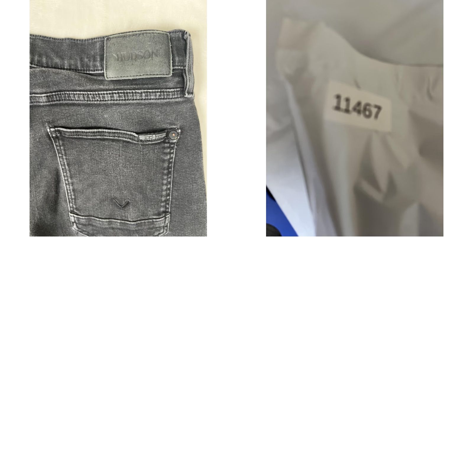 Hudson HUDSON Ethan Biker Skinny Jeans Mens 34x34 Gray Moto Stretch Denim Charcoal Wash Logged logo Rivets Size US 34 / EU 50 - 9 Thumbnail