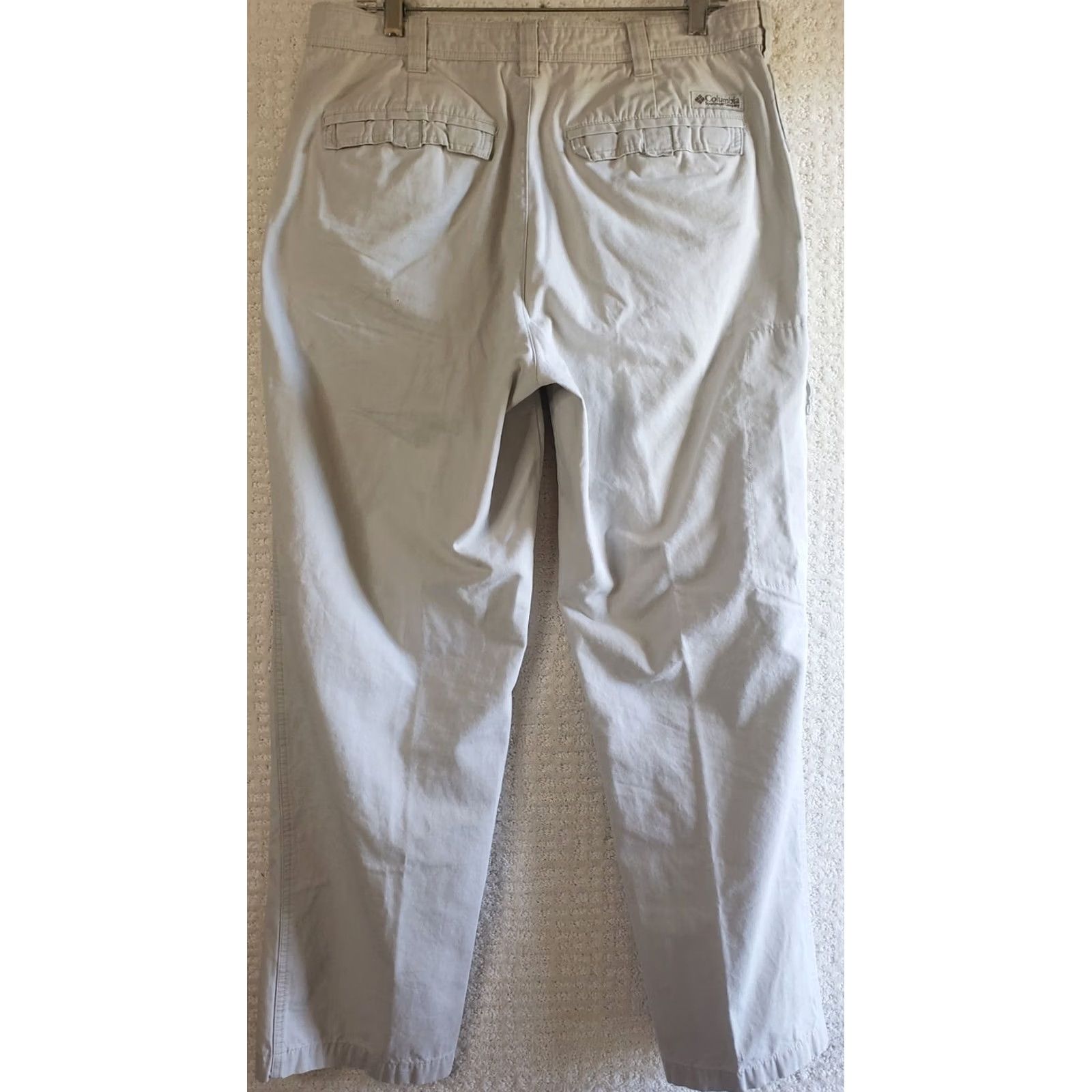Vintage Columbia Chino Pants Men's 34X30.5 Khaki Beige Cotton Travel Size US 34 / EU 50 - 5 Thumbnail
