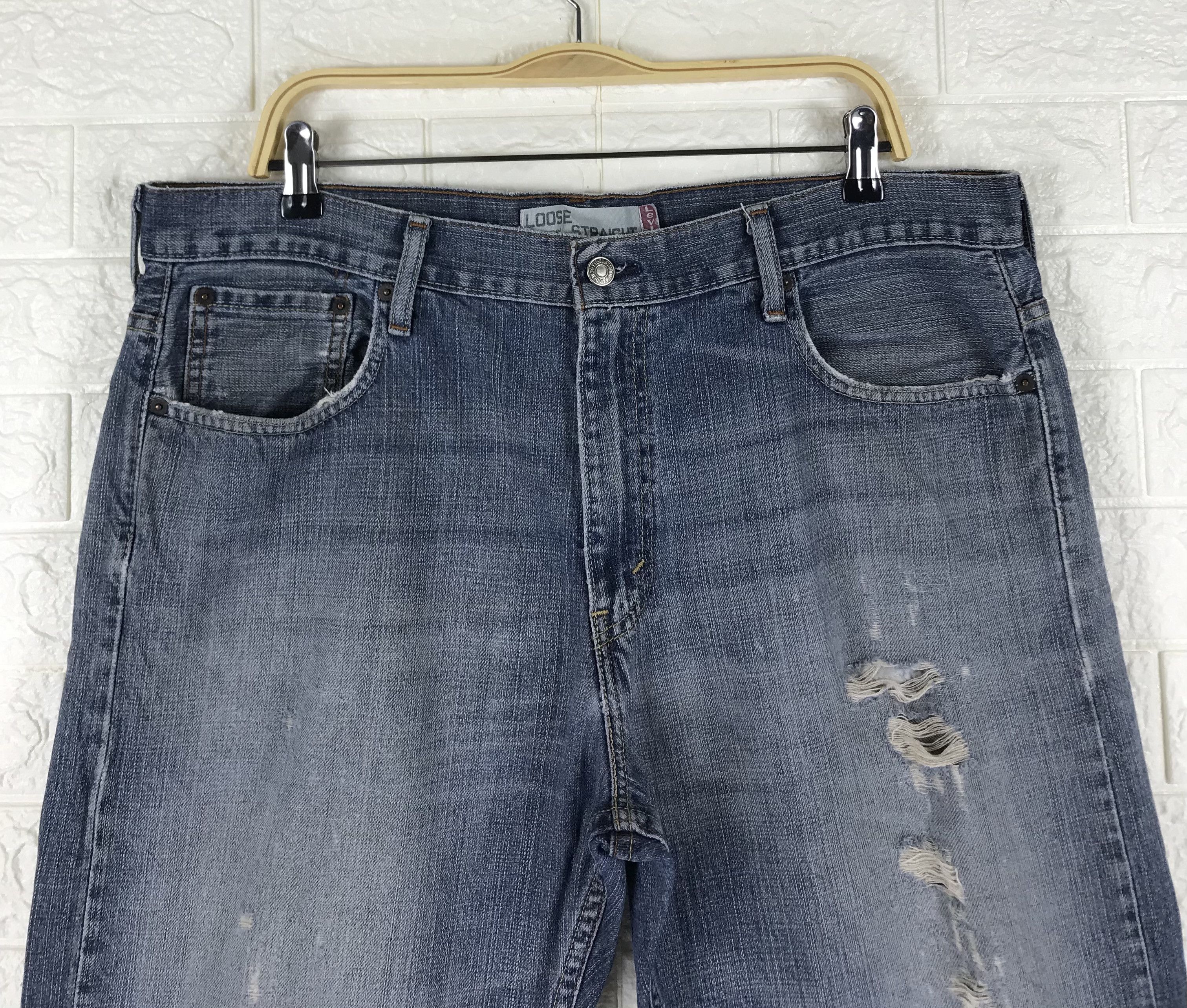 Levi's Vintage Levi's 569 Loose Straight Jeans Distressed Denim Size US 36 / EU 52 - 2 Thumbnail