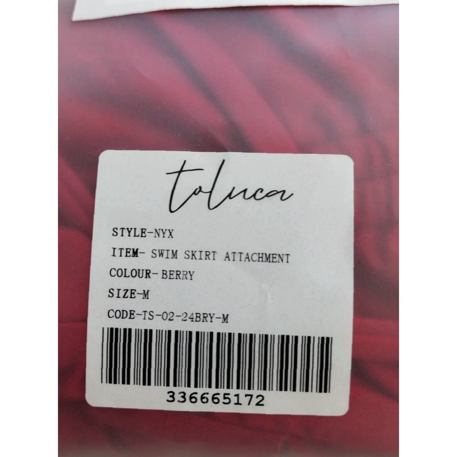 Vintage Toluca Swim NYX Ruched Swim Skirt/Coverup M Berry Red Nylon Spandex Solid Beach Flower Womens Cover Skirt 90s? Size ONE SIZE - 6 Thumbnail